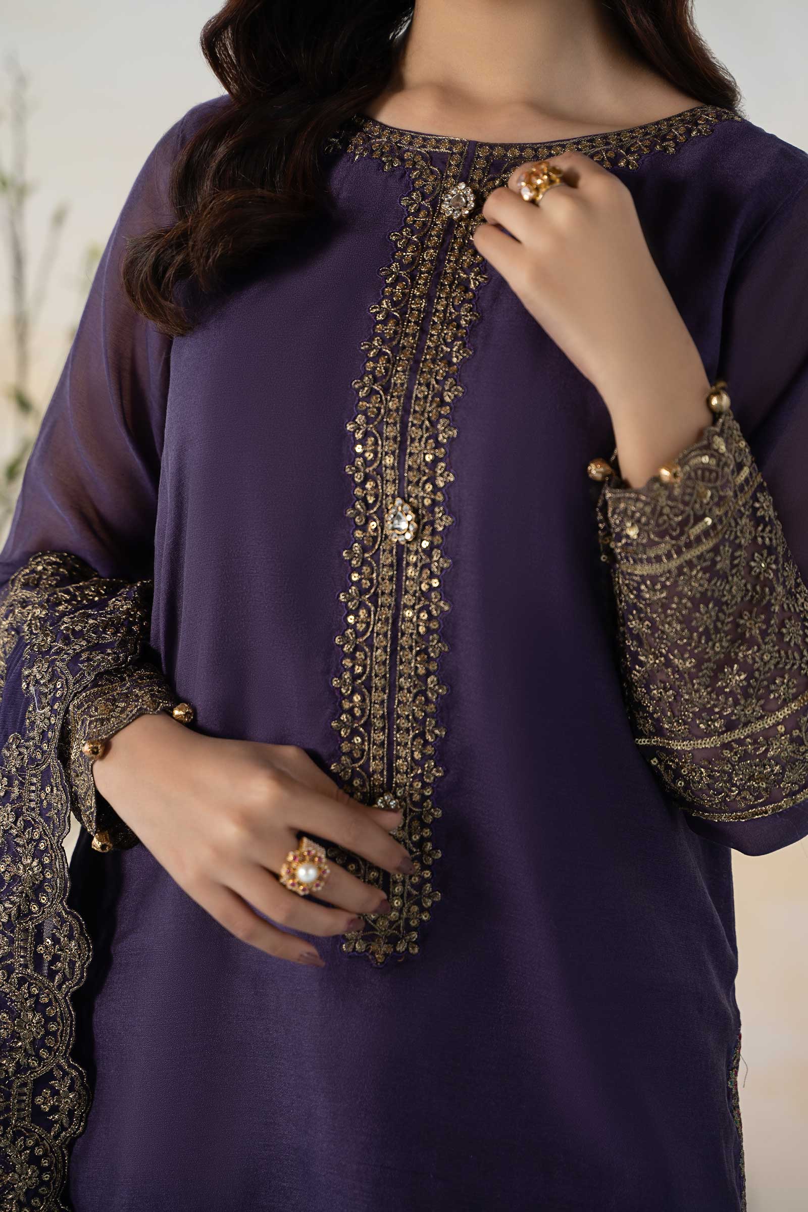3 Piece Dyed Paper Cotton Suit - Image 2