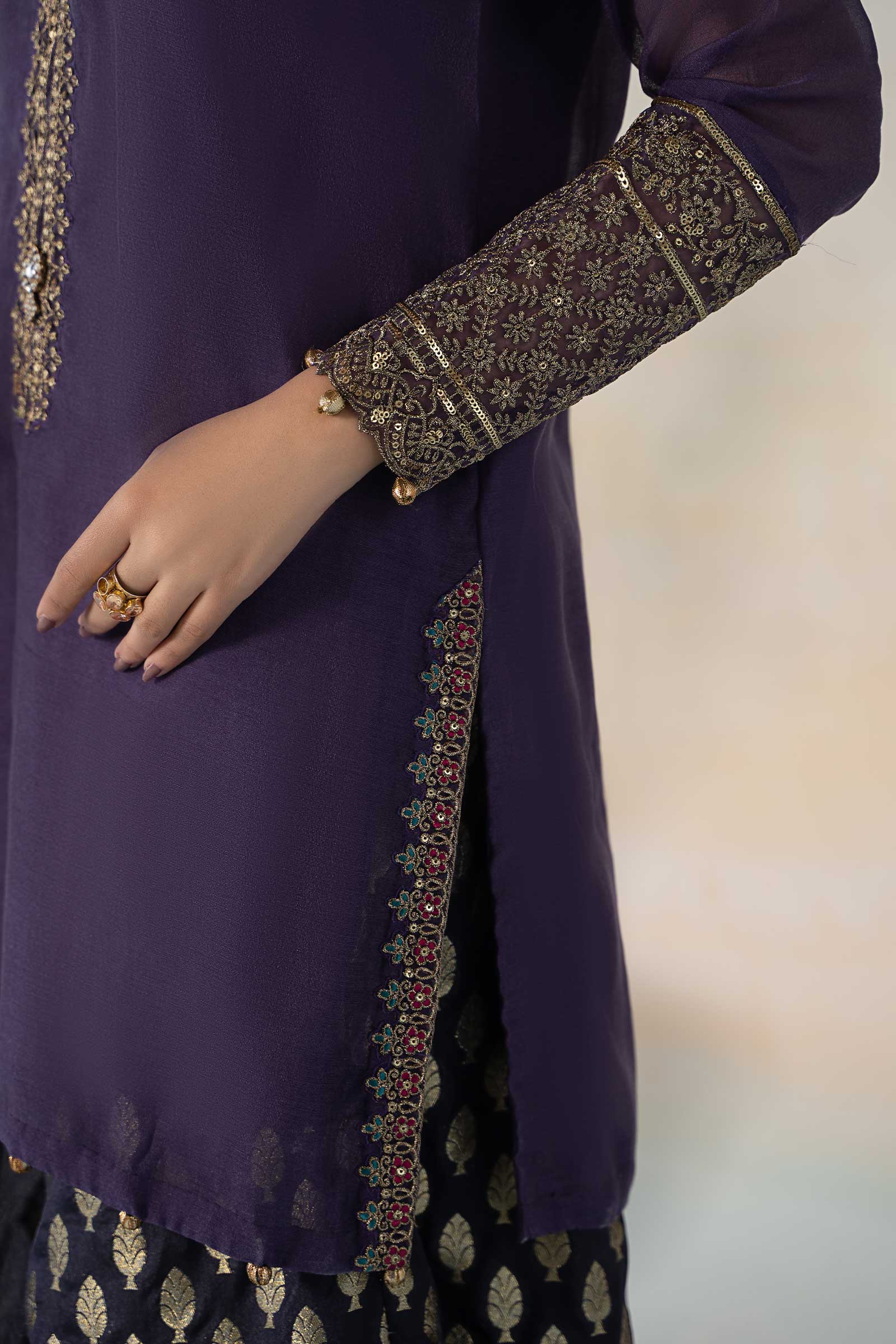 3 Piece Dyed Paper Cotton Suit - Image 3