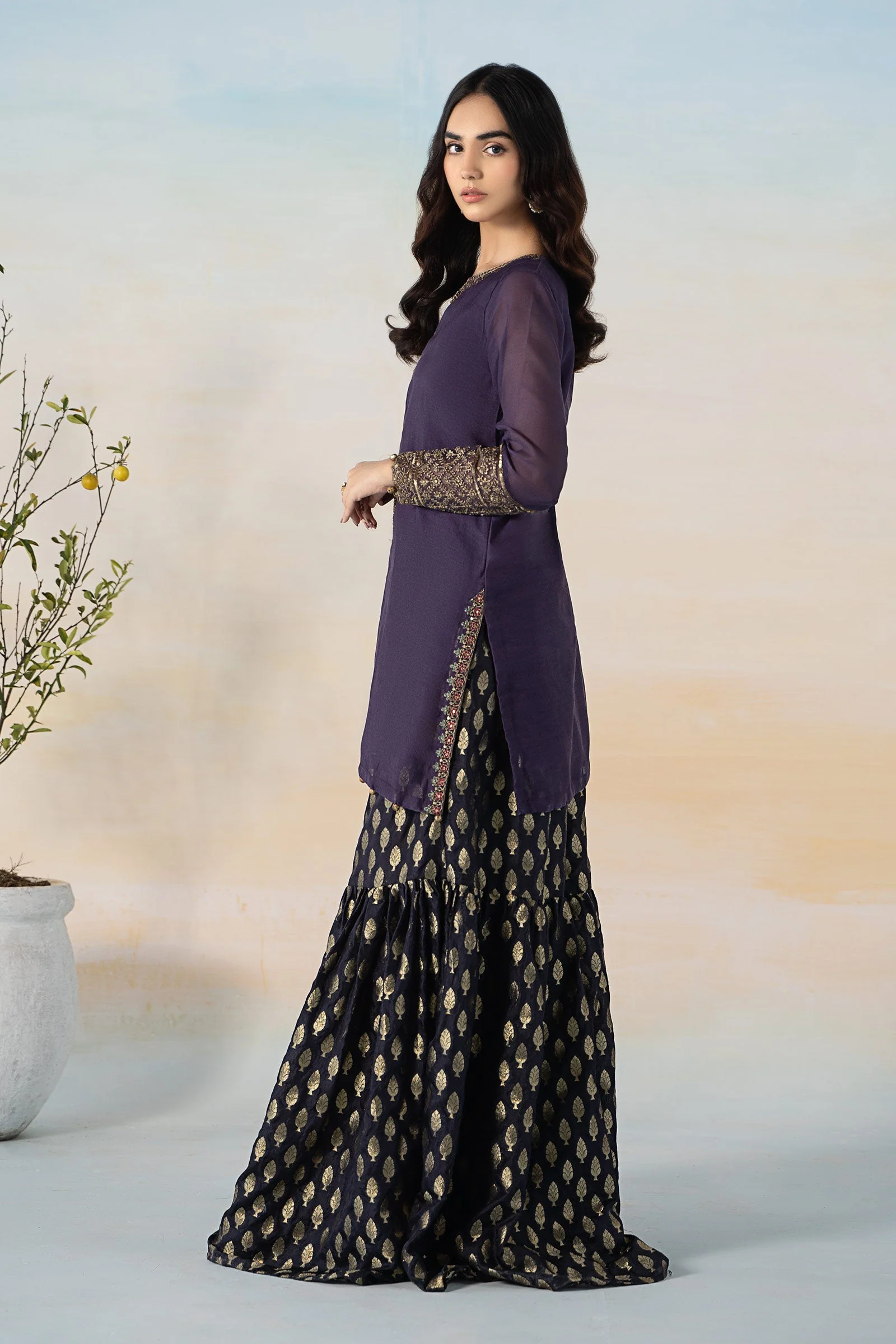 3 Piece Dyed Paper Cotton Suit - Image 5