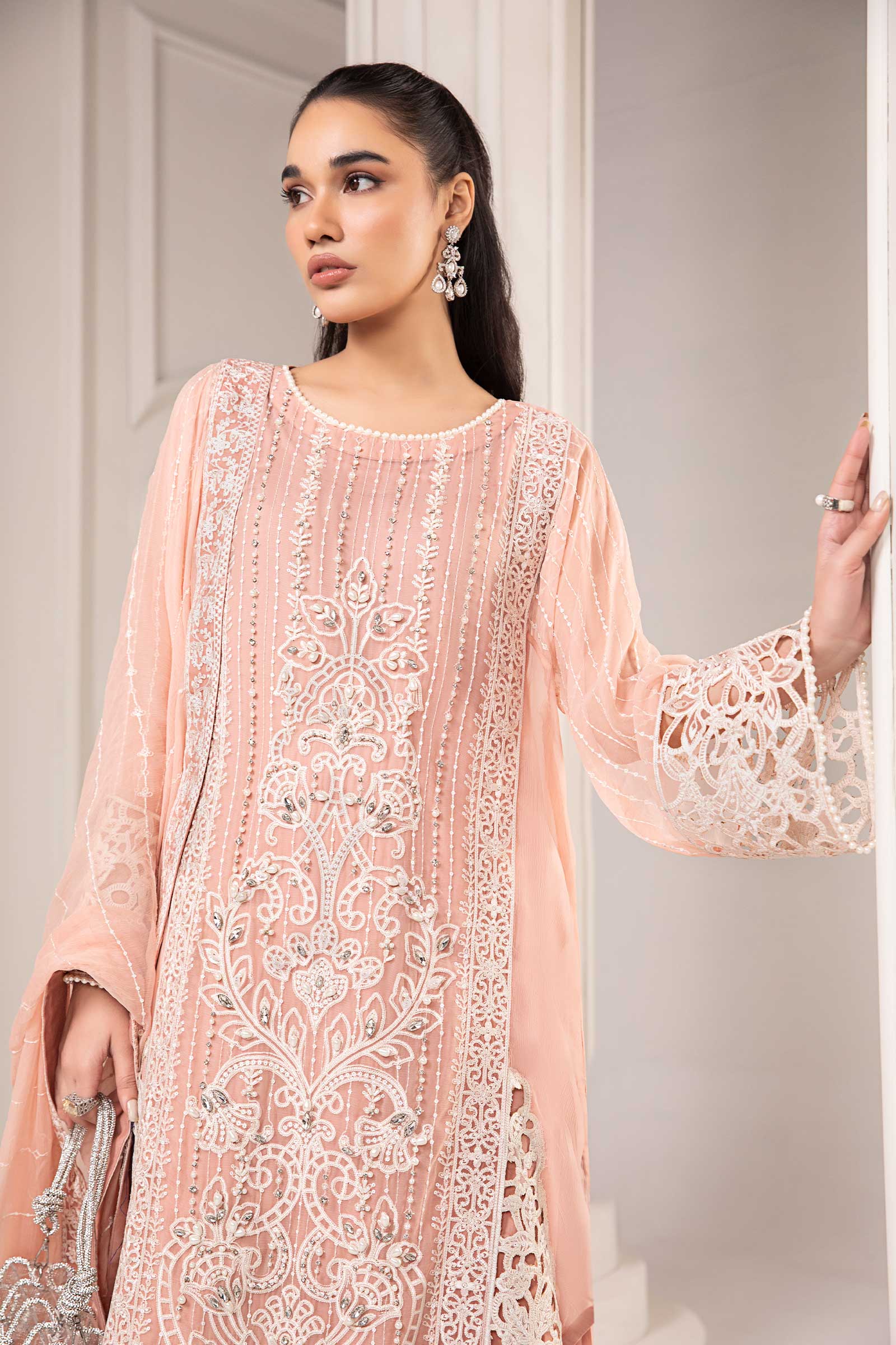3 Piece Embroidered Chiffon Suit - Image 2