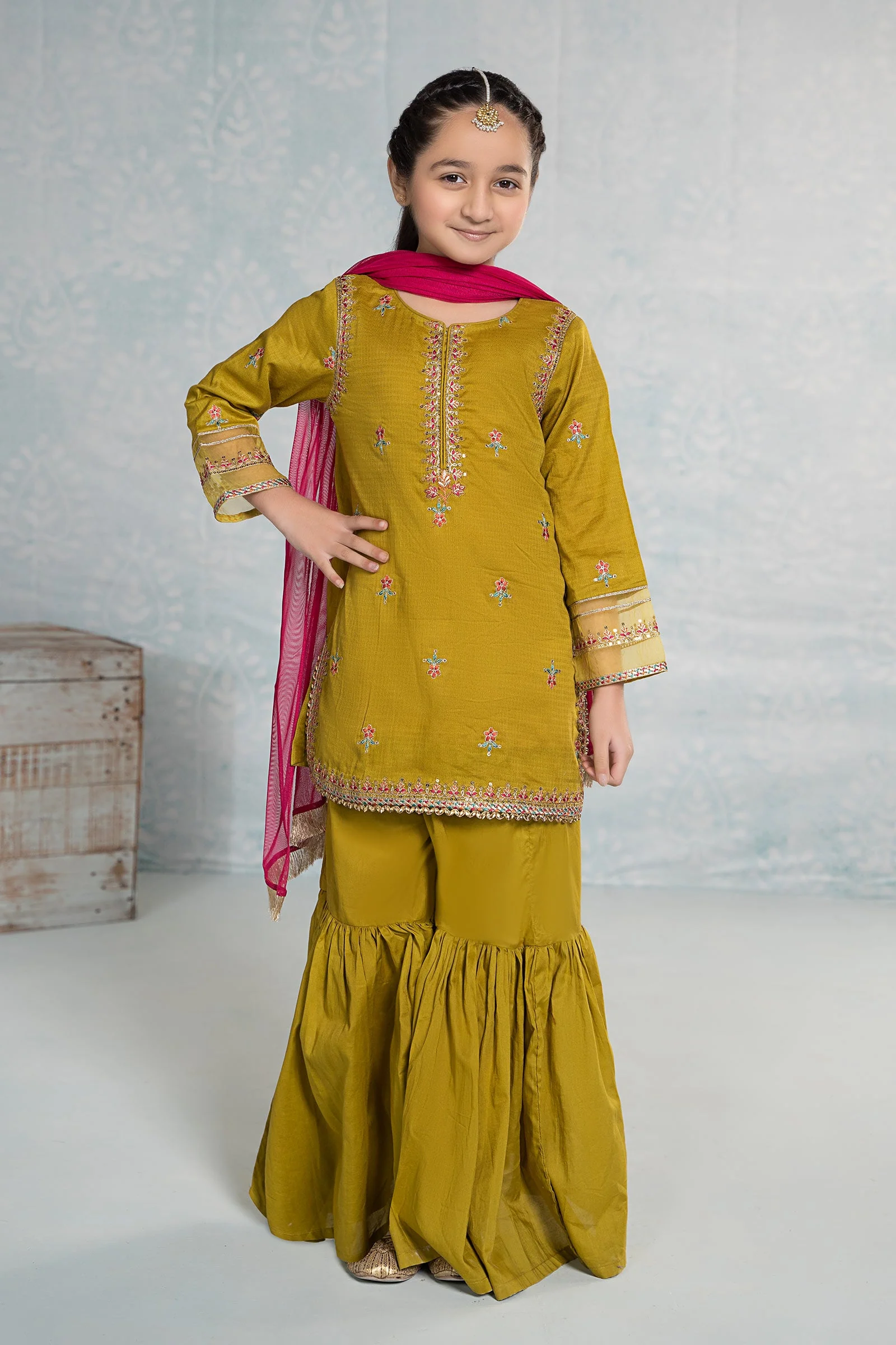 3 Piece Embroidered Dobby Suit