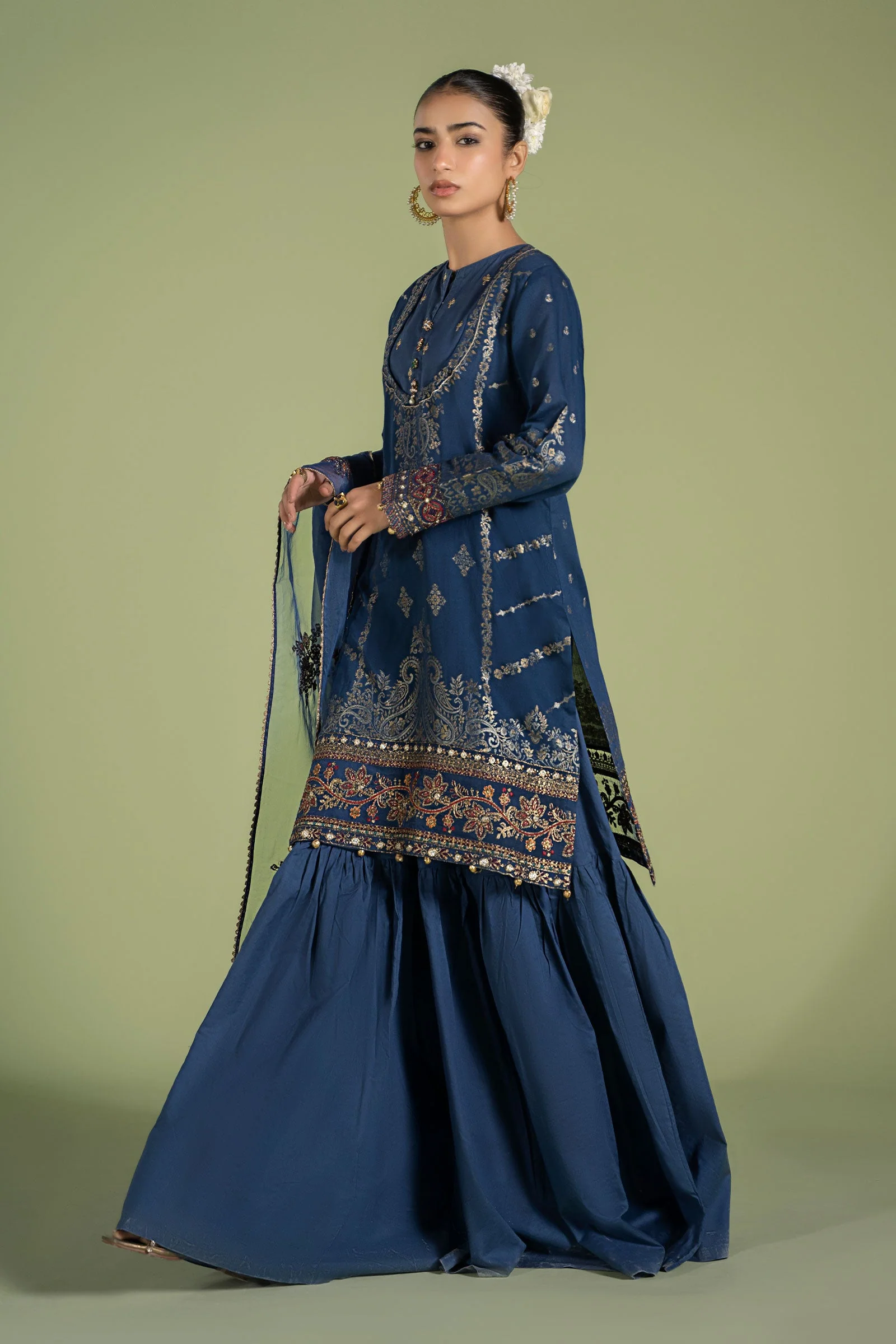 3 Piece Embroidered Jacquard Broshia Suit - Image 7