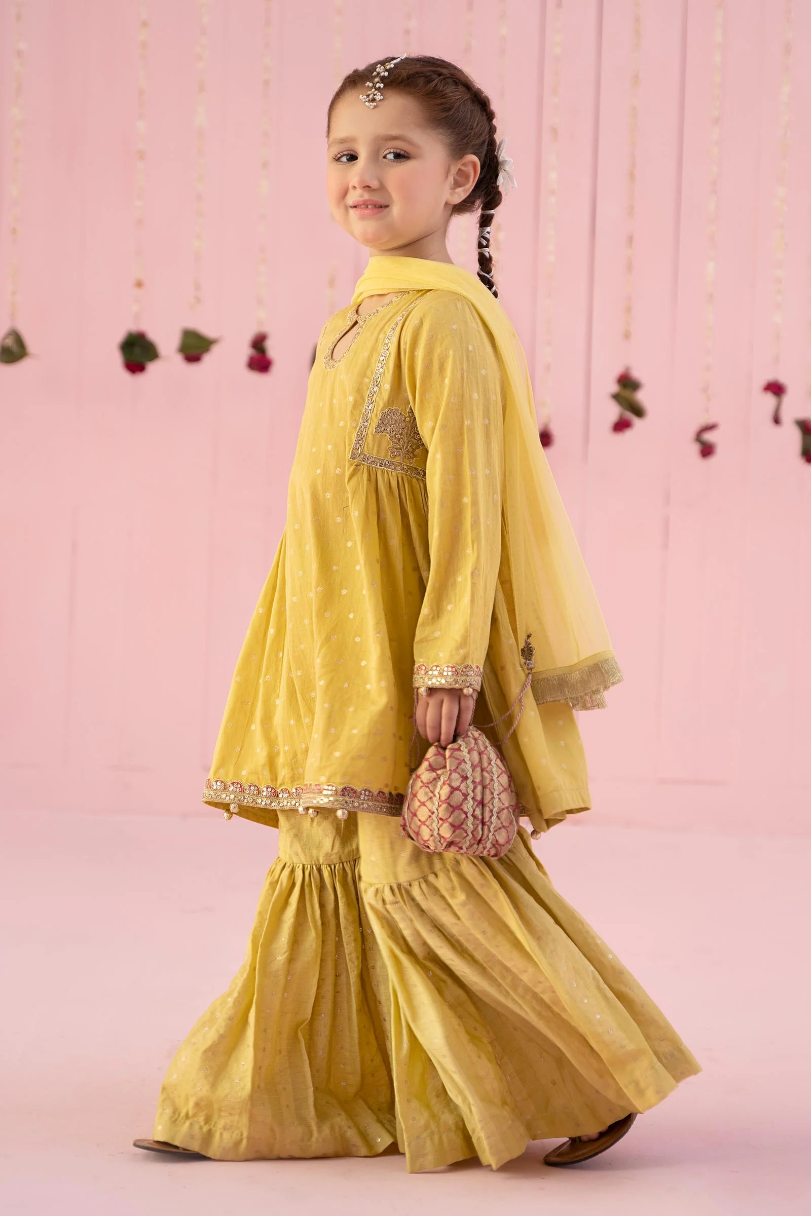 3 Piece Embroidered Jacquard Broshia Suit - Image 5