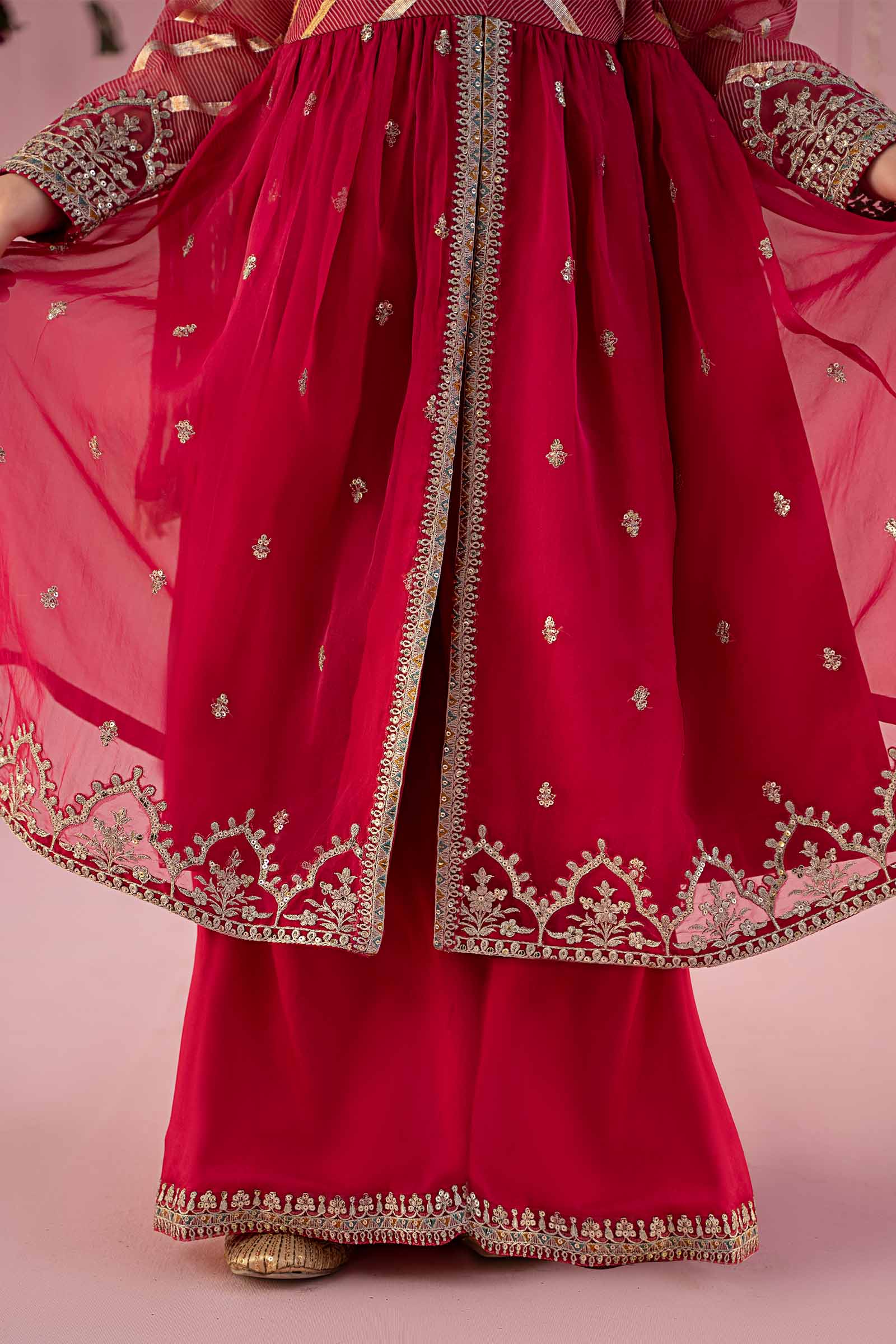 3 Piece Embroidered Organza Suit - Image 2