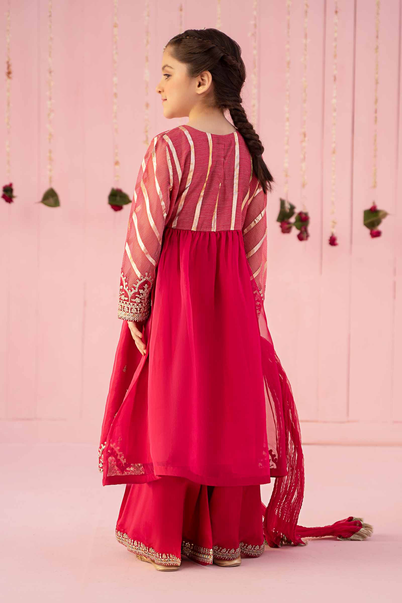 3 Piece Embroidered Organza Suit - Image 5