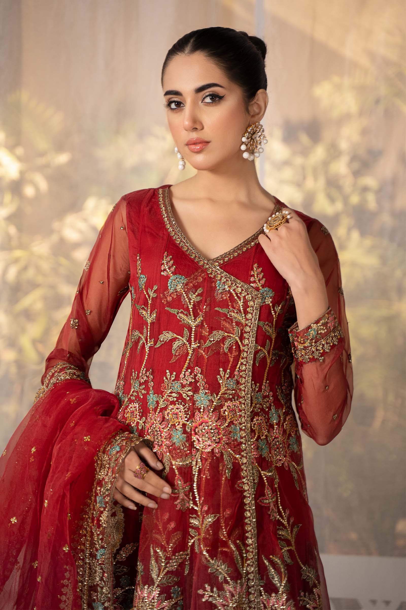 3 Piece Embroidered Organza Suit - Image 2