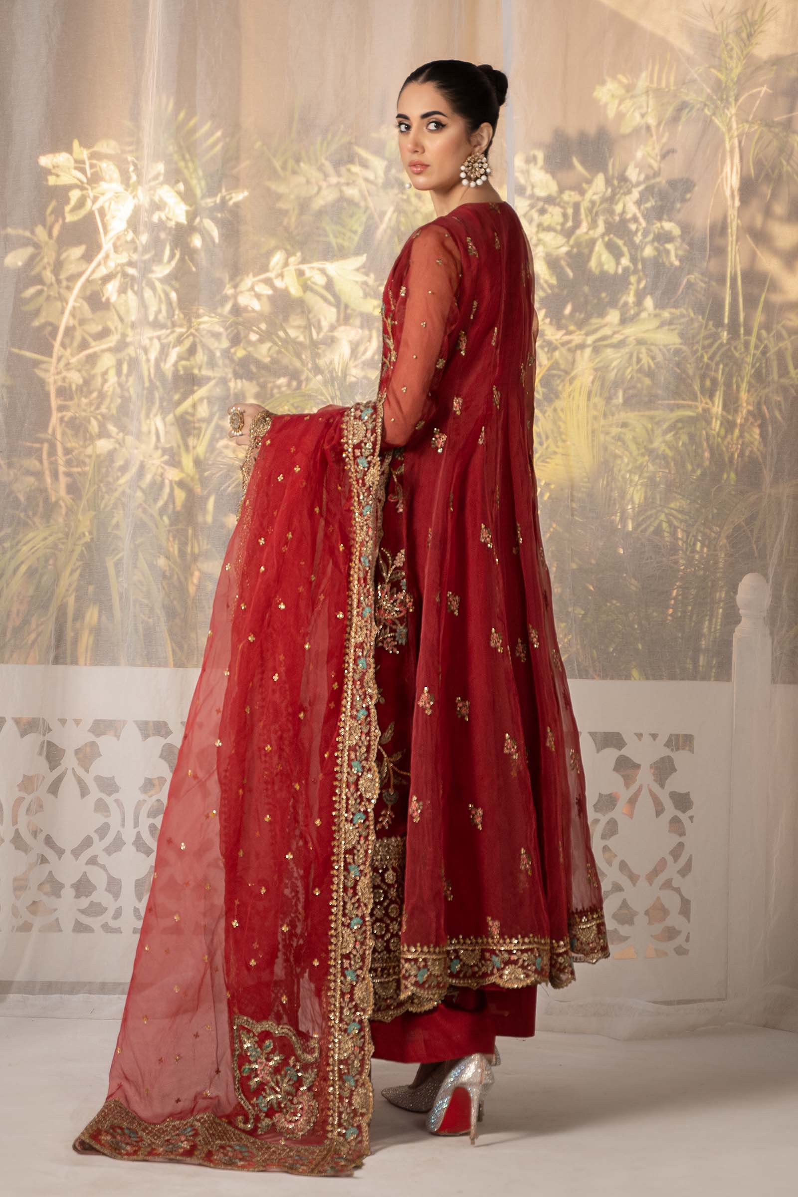 3 Piece Embroidered Organza Suit - Image 8