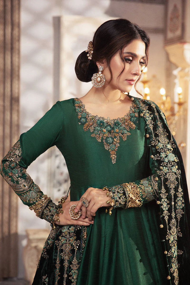 Unstitched MBROIDERED - Teal and Warm green (BD-2307) - Image 2