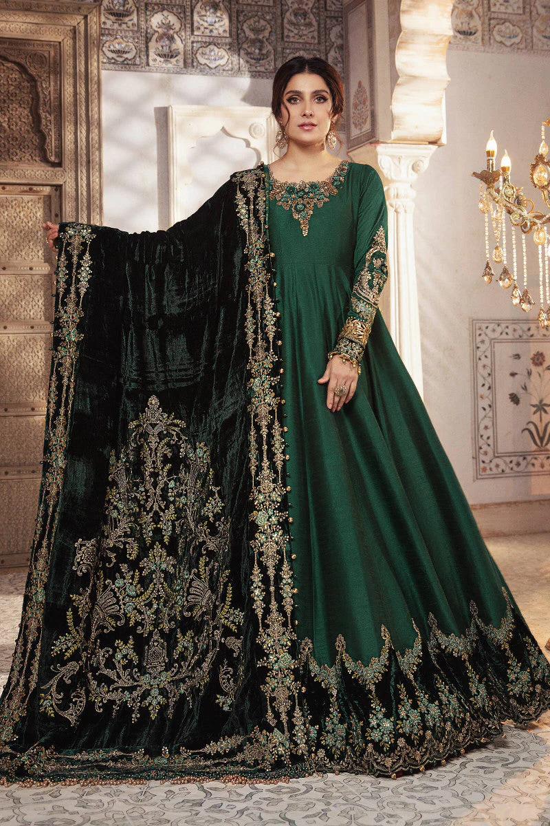 Unstitched MBROIDERED - Teal and Warm green (BD-2307) - Image 4