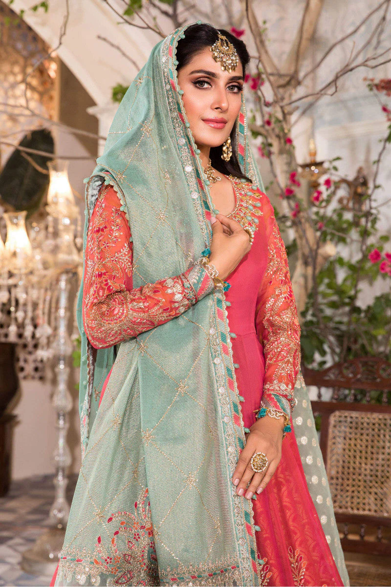 Unstitched MBROIDERED - Salmon Pink and Feroza (BD-2402) - Image 2