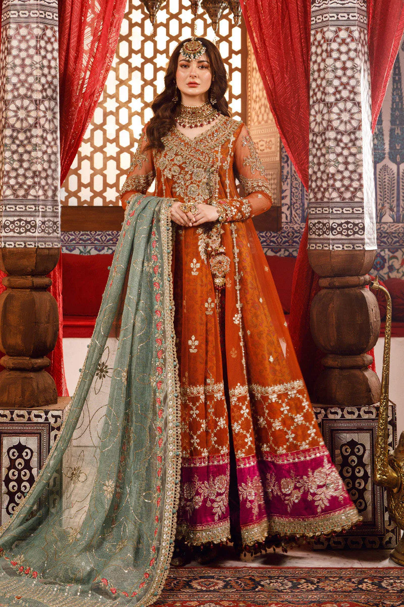 Unstitched MBROIDERED - Burnt Orange, Fuchsia Pink (BD-2506) - Image 4