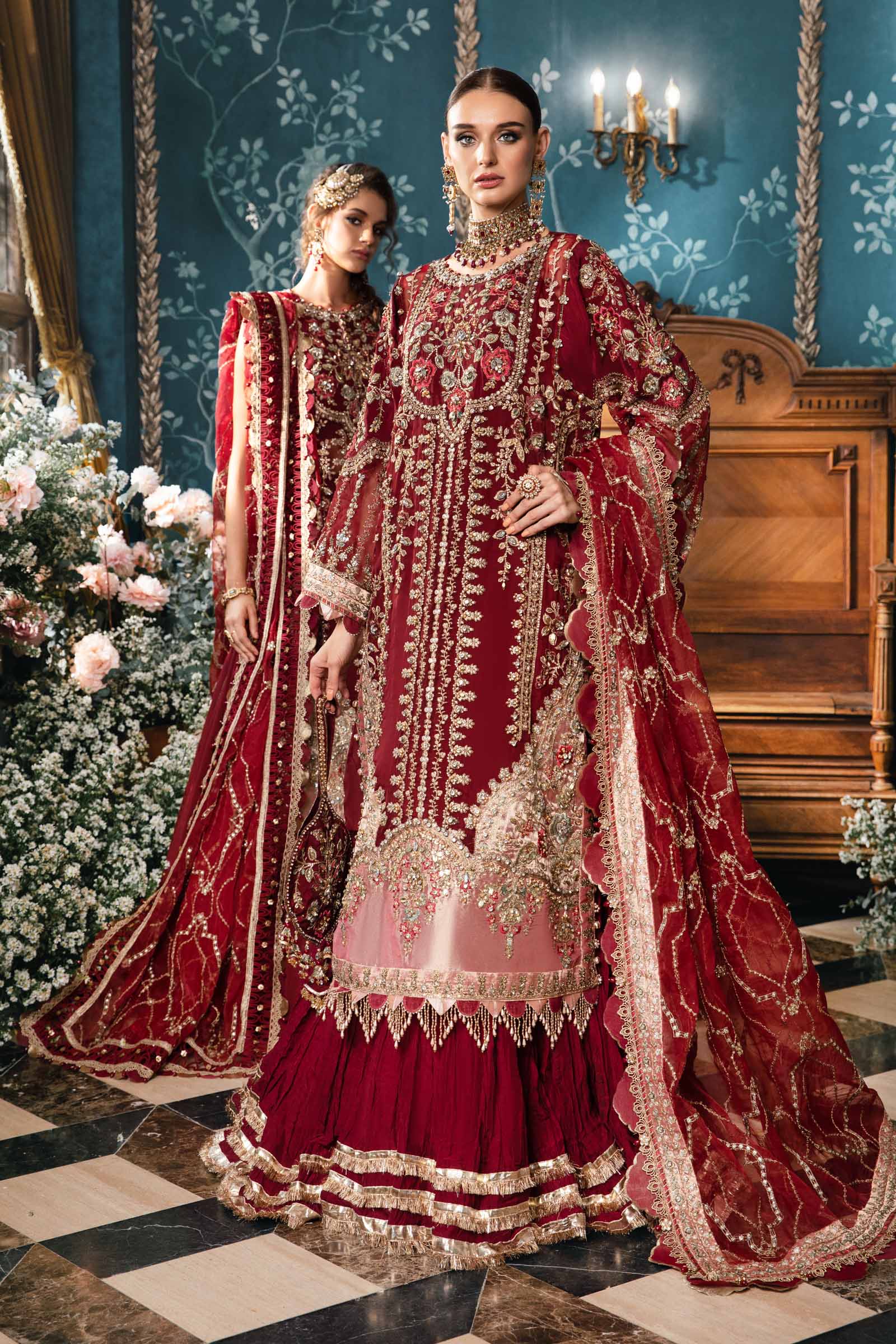 3 Piece Unstitched Embroidered Suit | BD-2807 - Image 2
