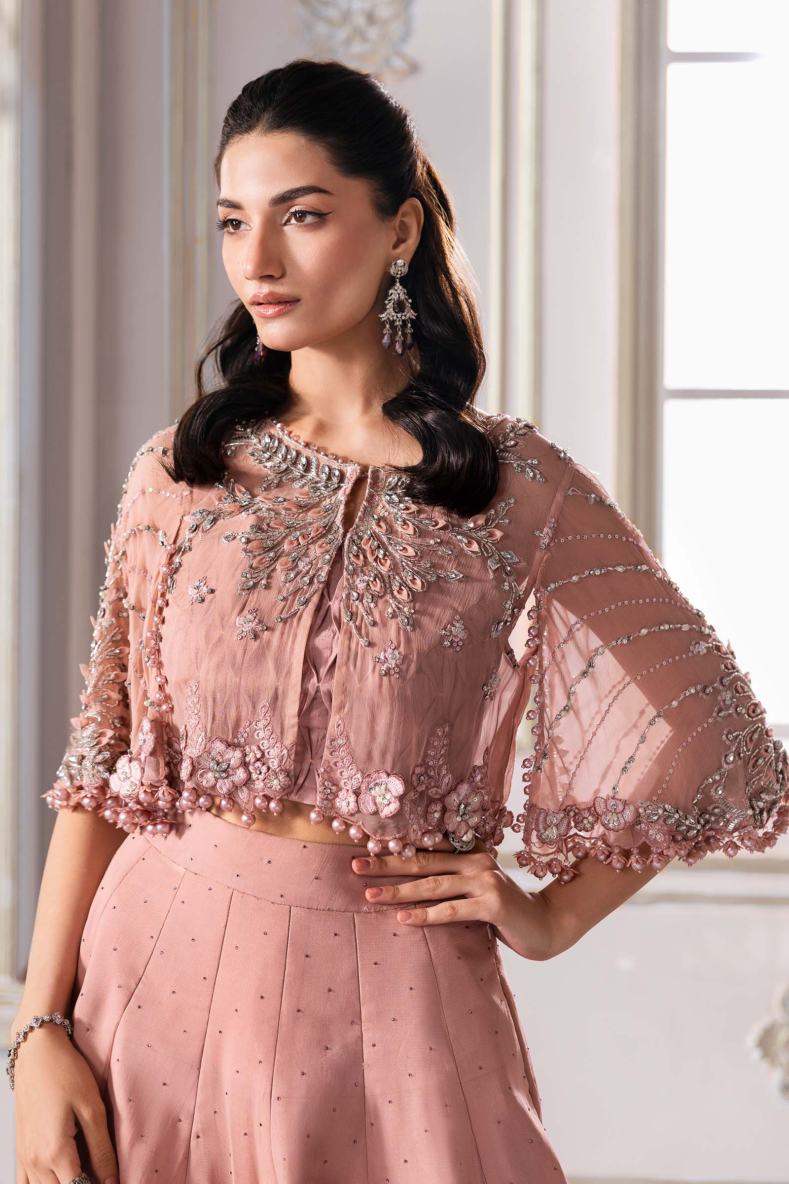 Unstitched Embroidered Chiffon Saree | BD-3001 - Image 11