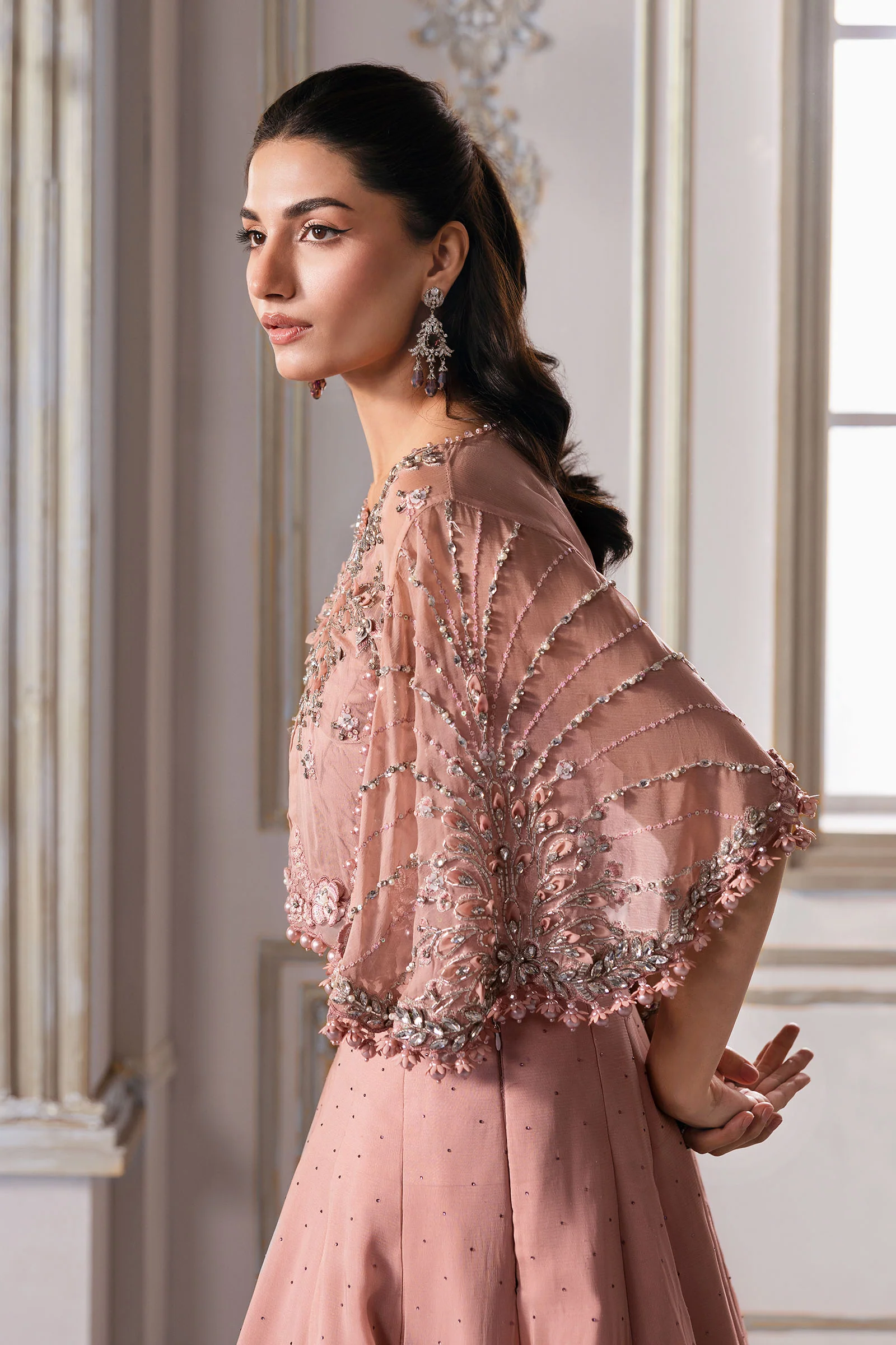 Unstitched Embroidered Chiffon Saree | BD-3001 - Image 13