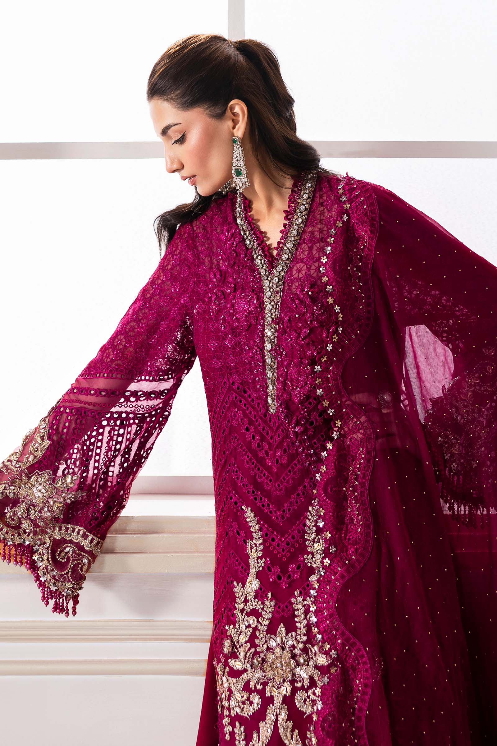 3 Piece Unstitched Embroidered Chiffon Suit | BD-3003 - Image 5