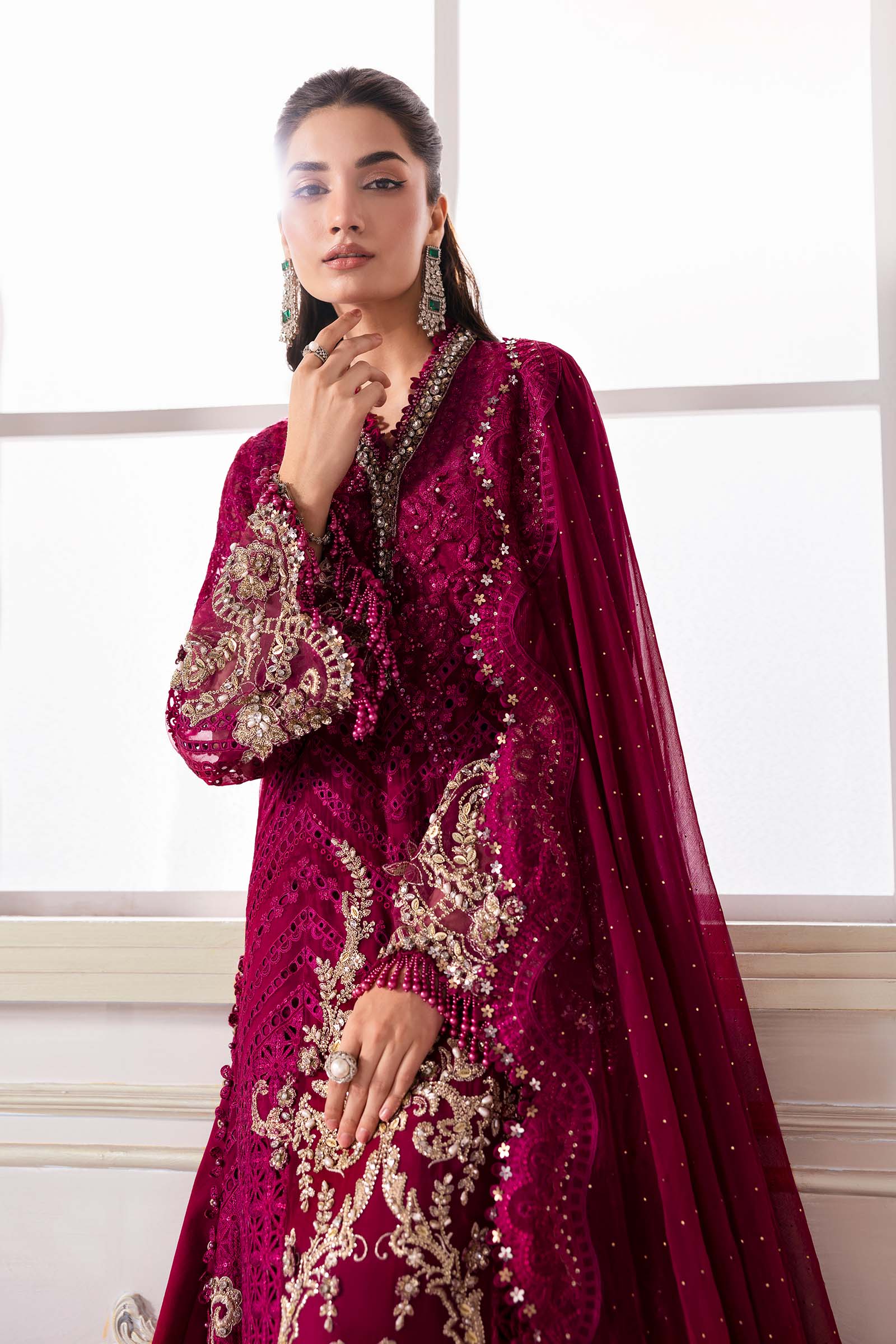 3 Piece Unstitched Embroidered Chiffon Suit | BD-3003 - Image 7