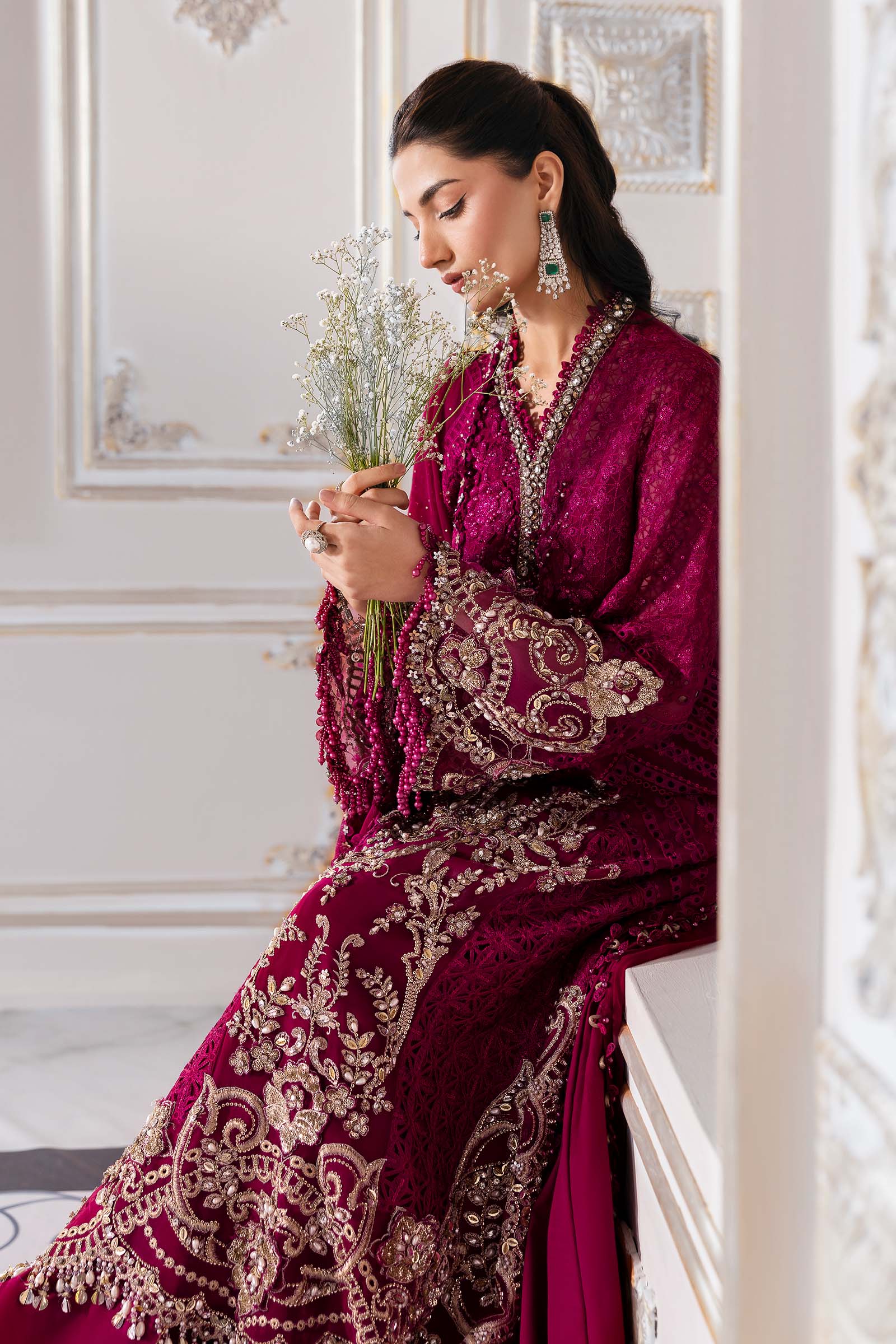 3 Piece Unstitched Embroidered Chiffon Suit | BD-3003 - Image 8