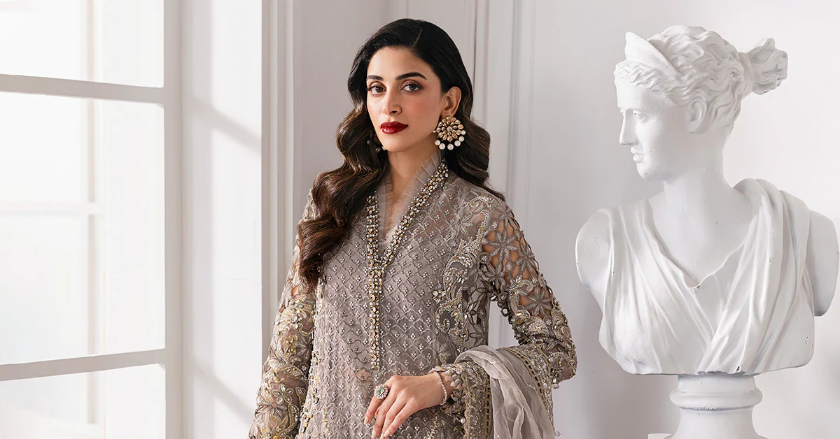 3 Piece Unstitched Embroidered Organza Suit | BD-3006 - Image 13