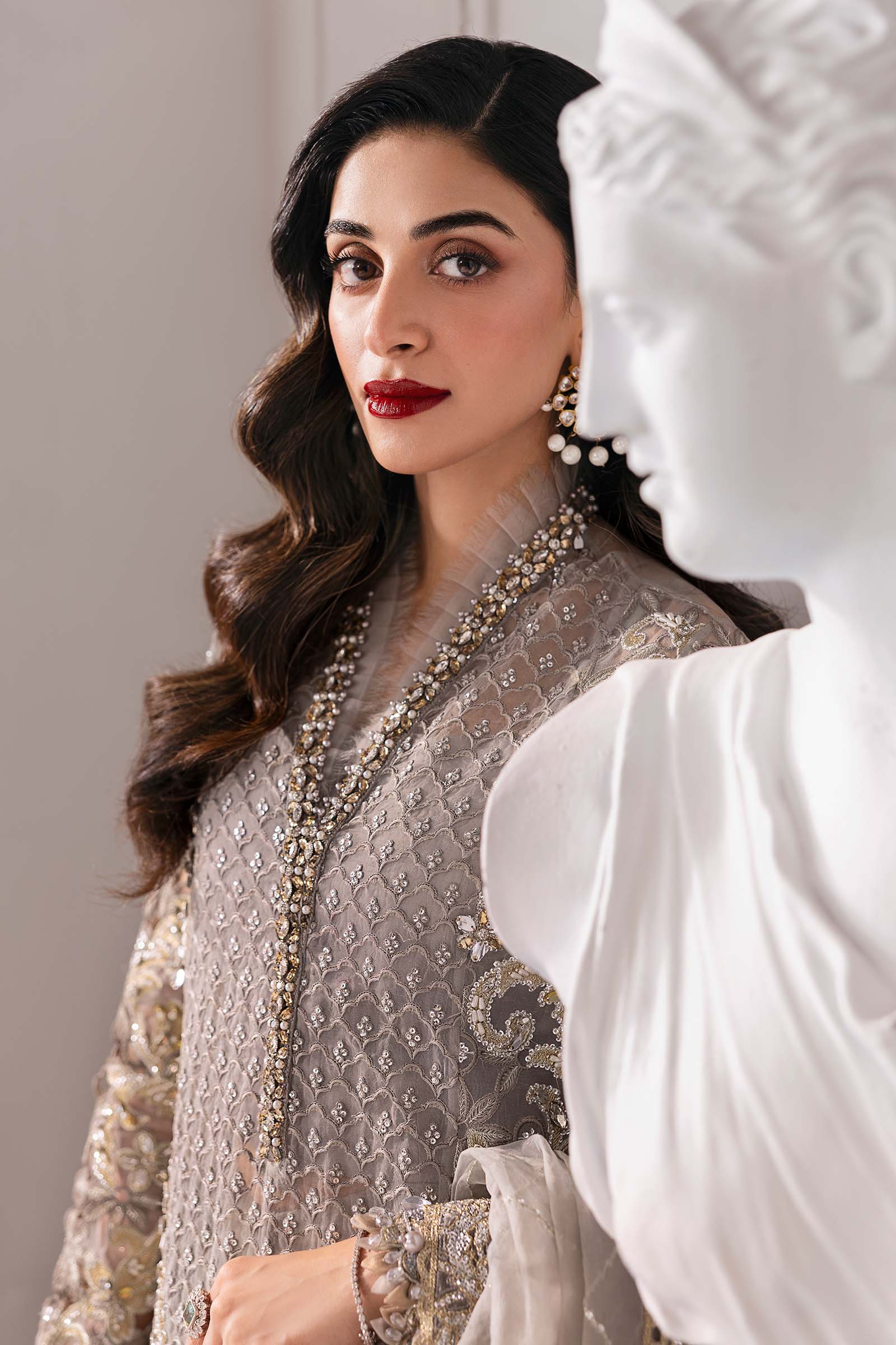 3 Piece Unstitched Embroidered Organza Suit | BD-3006 - Image 6