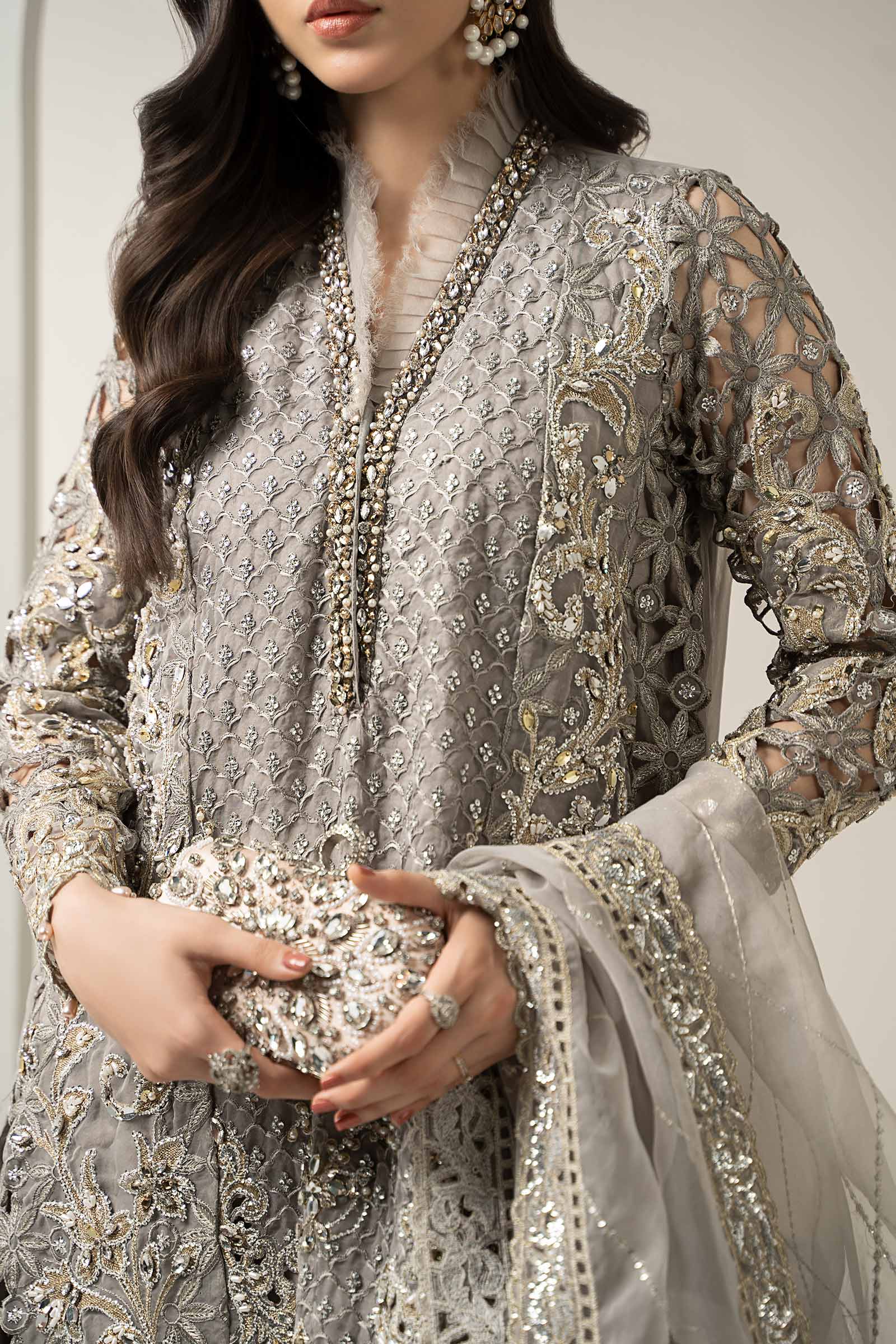 3 Piece Embroidered Organza Suit | BDS-3006 - Image 4