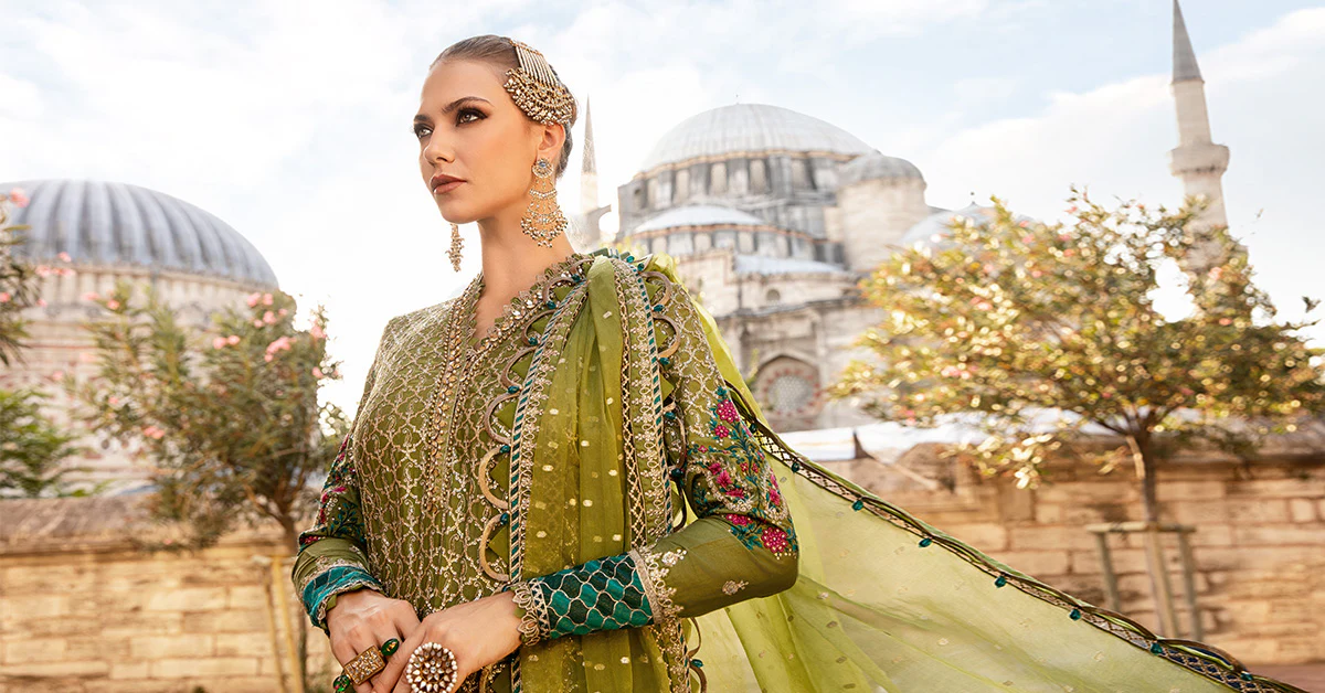 Unstitched Embroidered Cotton Satin Suit | CST-803 - Image 10