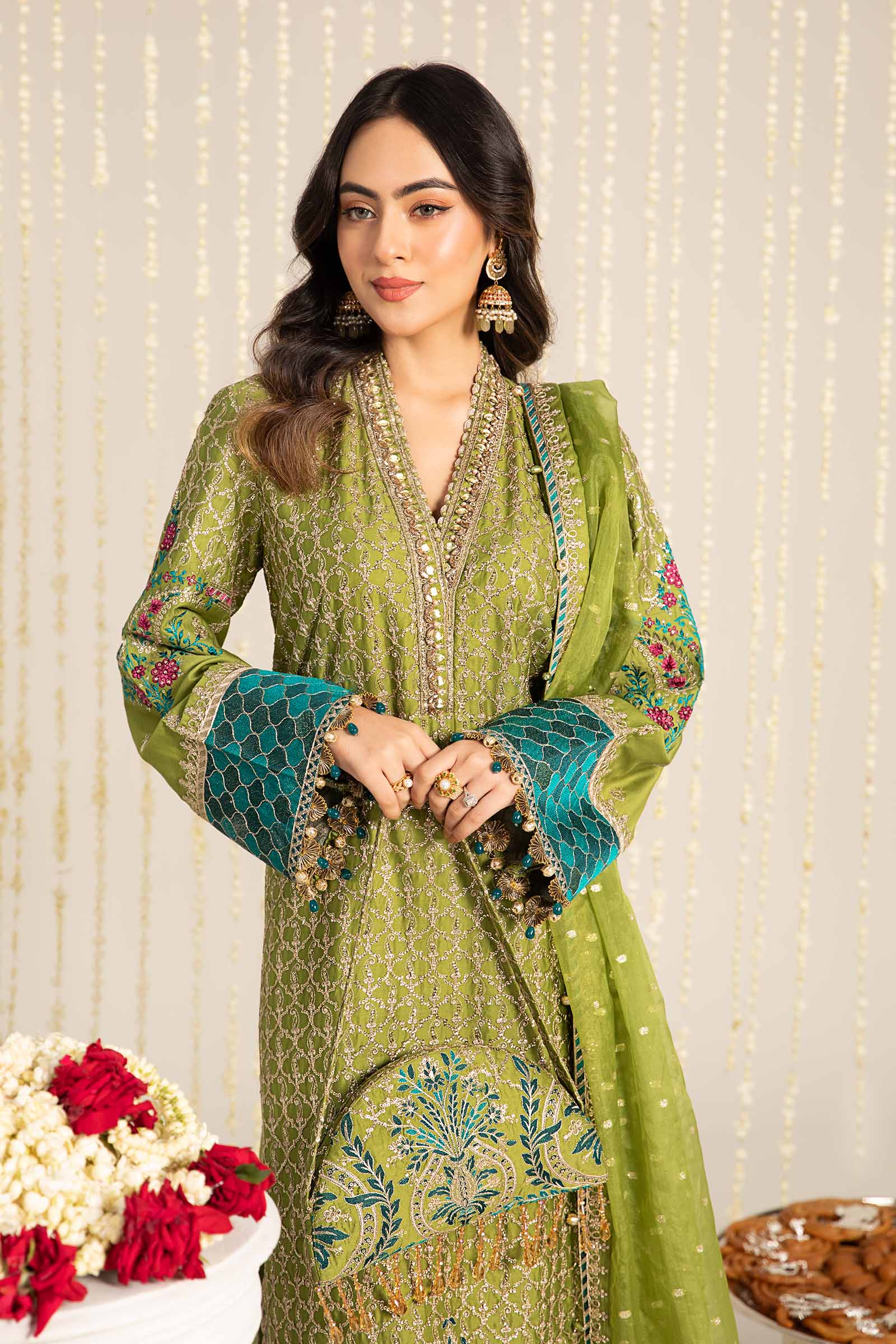Unstitched Embroidered Cotton Satin Suit | CST-803 - Image 7