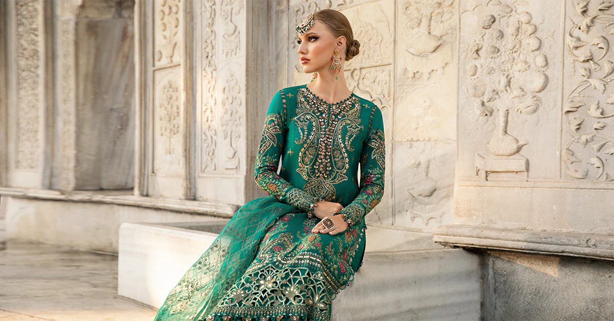 Unstitched Embroidered Cotton Satin Suit | CST-805 - Image 11