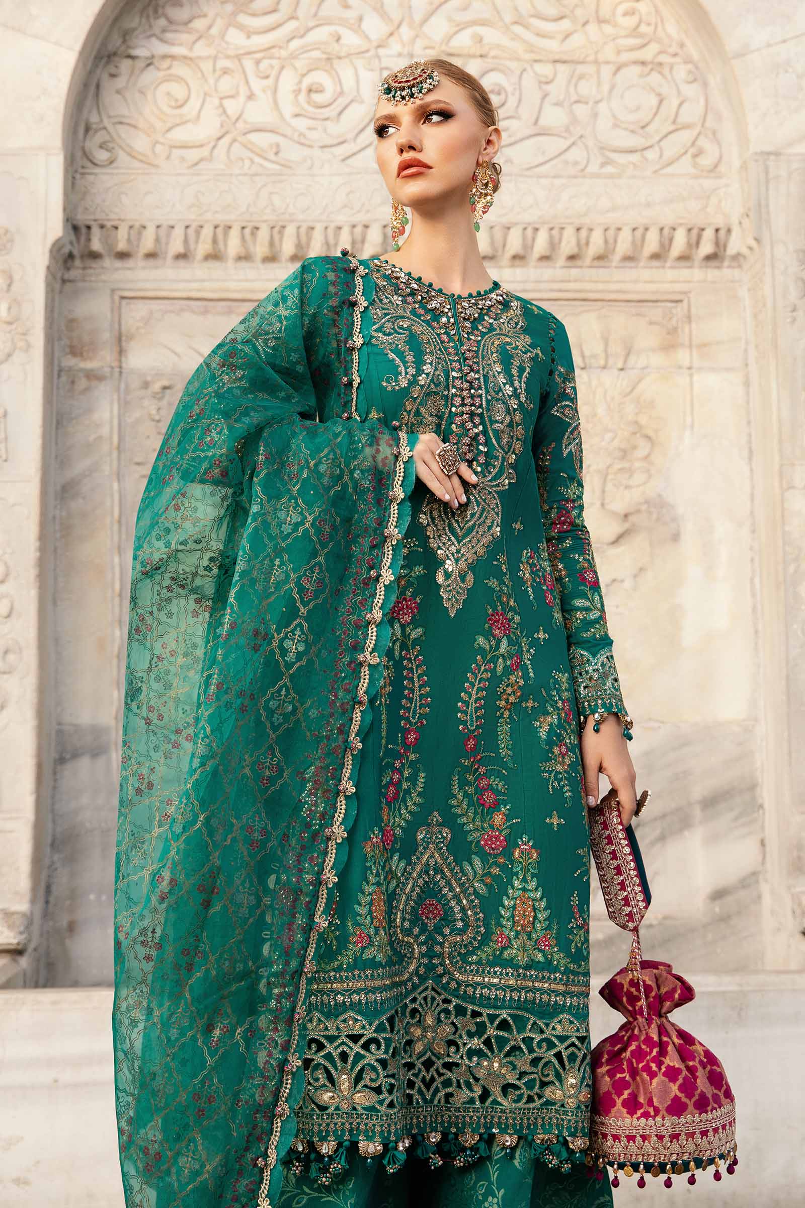 Unstitched Embroidered Cotton Satin Suit | CST-805 - Image 3