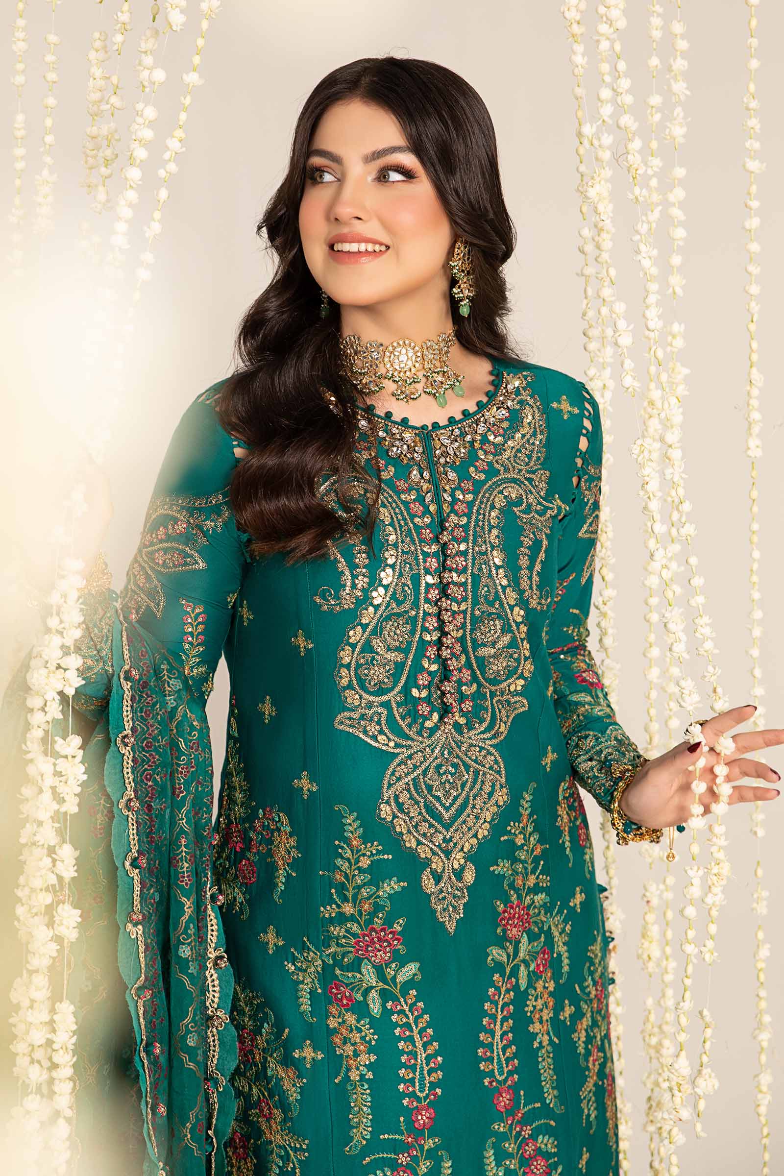 Unstitched Embroidered Cotton Satin Suit | CST-805 - Image 7