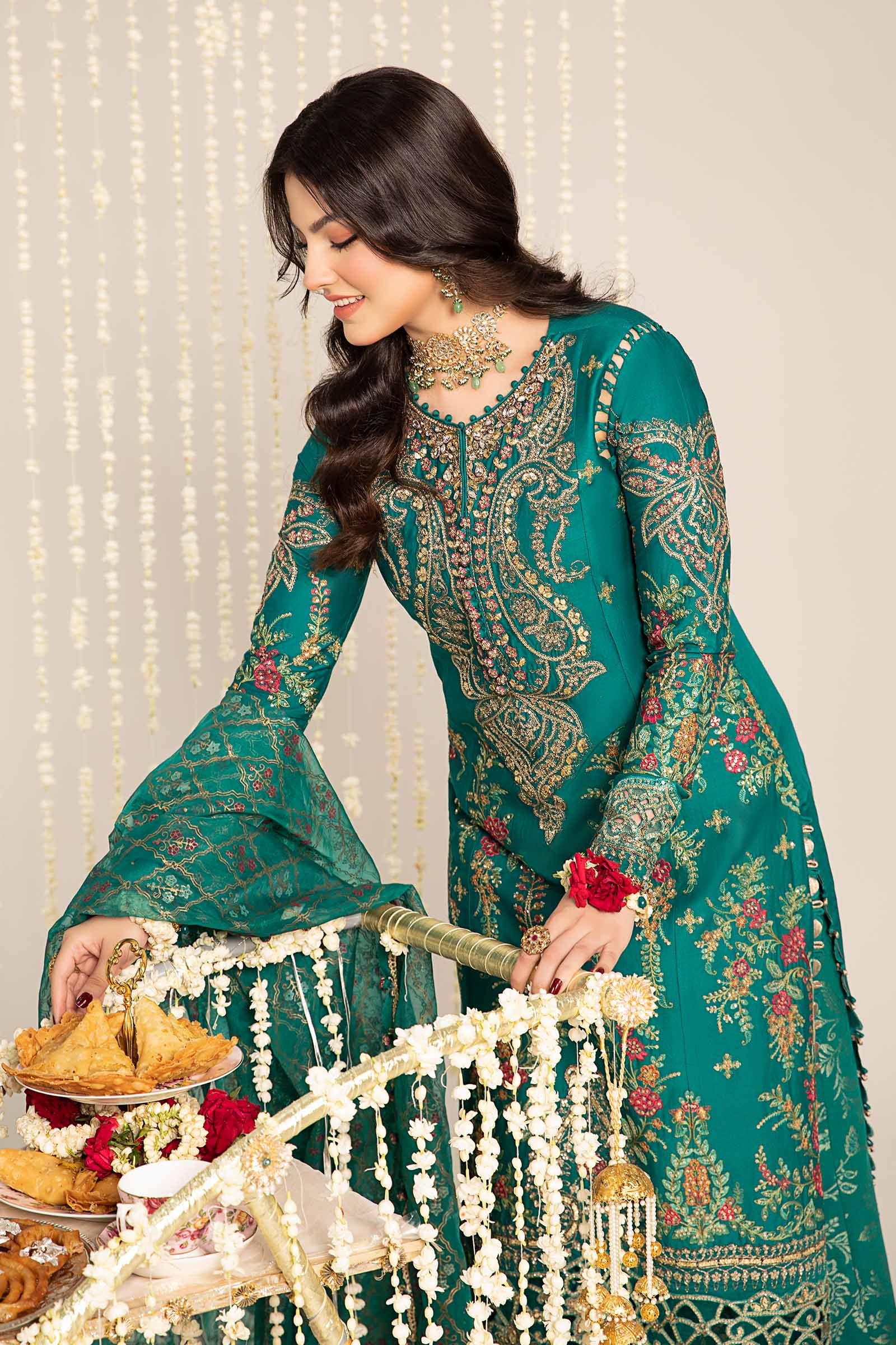 Unstitched Embroidered Cotton Satin Suit | CST-805 - Image 8