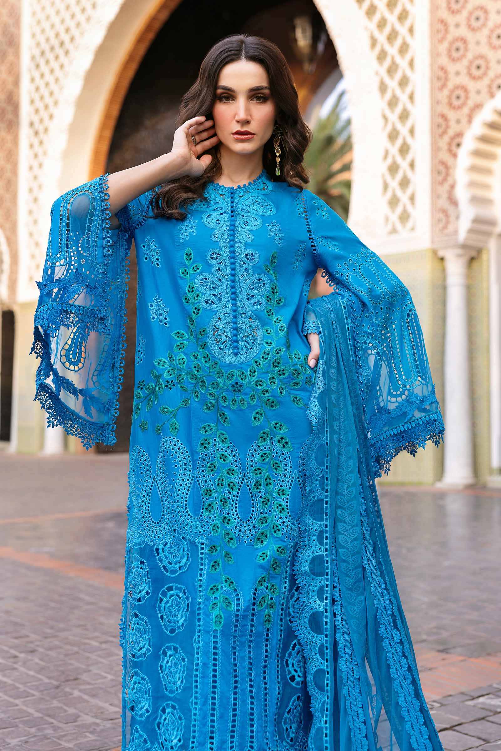3 Piece Unstitched Embroidered Lawn Suit | D-2503-B - Image 3