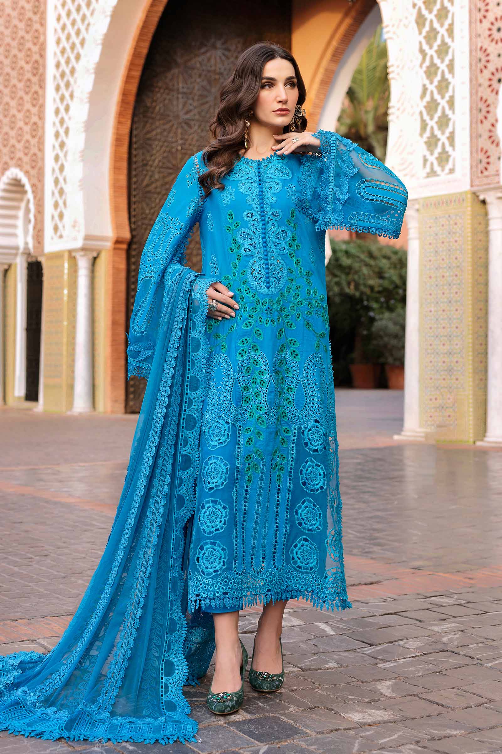 3 Piece Unstitched Embroidered Lawn Suit | D-2503-B - Image 5