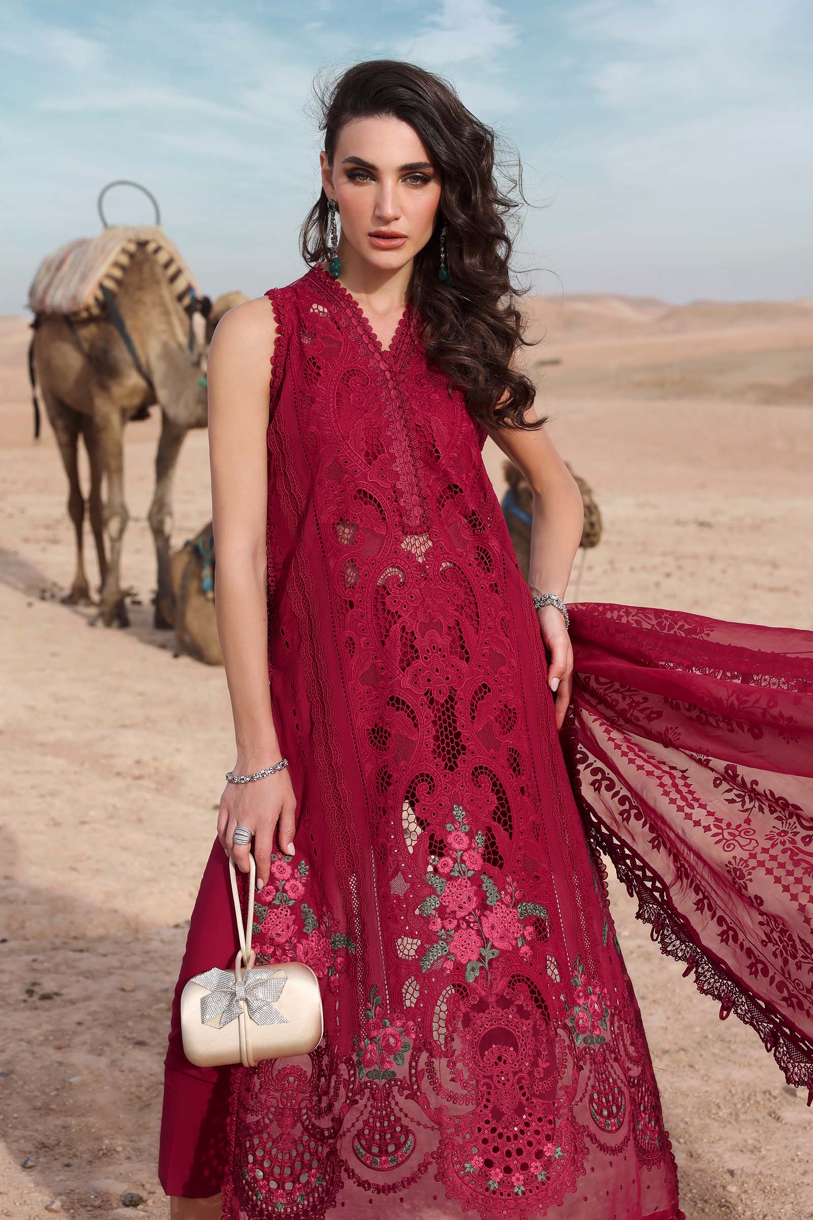 3 Piece Unstitched Embroidered Lawn Suit | D-2504-A - Image 3