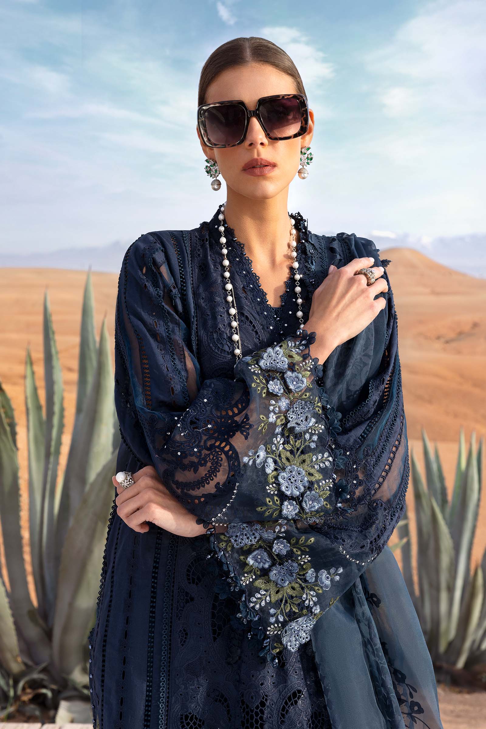 3 Piece Unstitched Embroidered Lawn Suit | D-2504-B - Image 3
