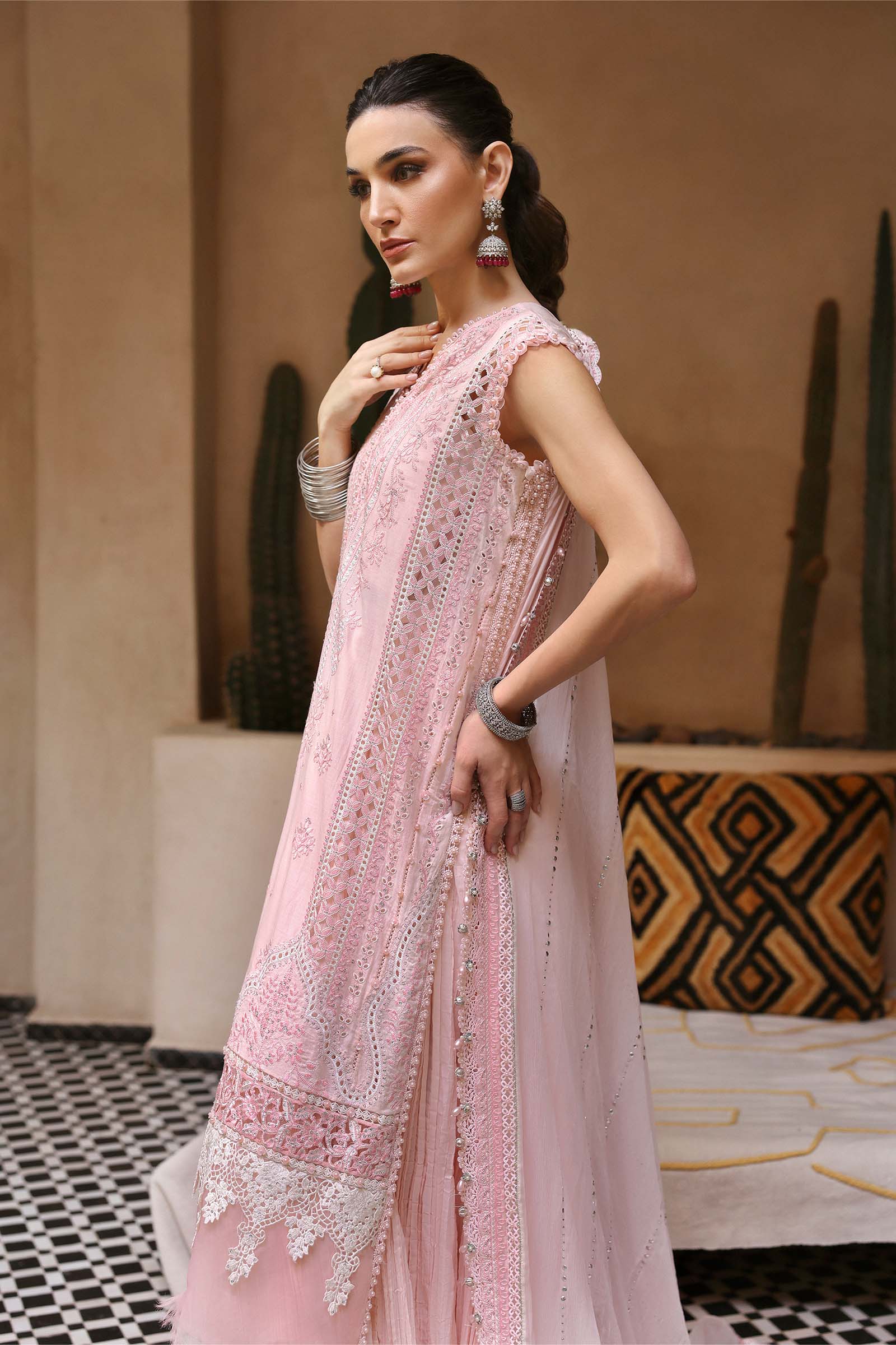 3 Piece Unstitched Embroidered Lawn Suit | D-2511-A - Image 3