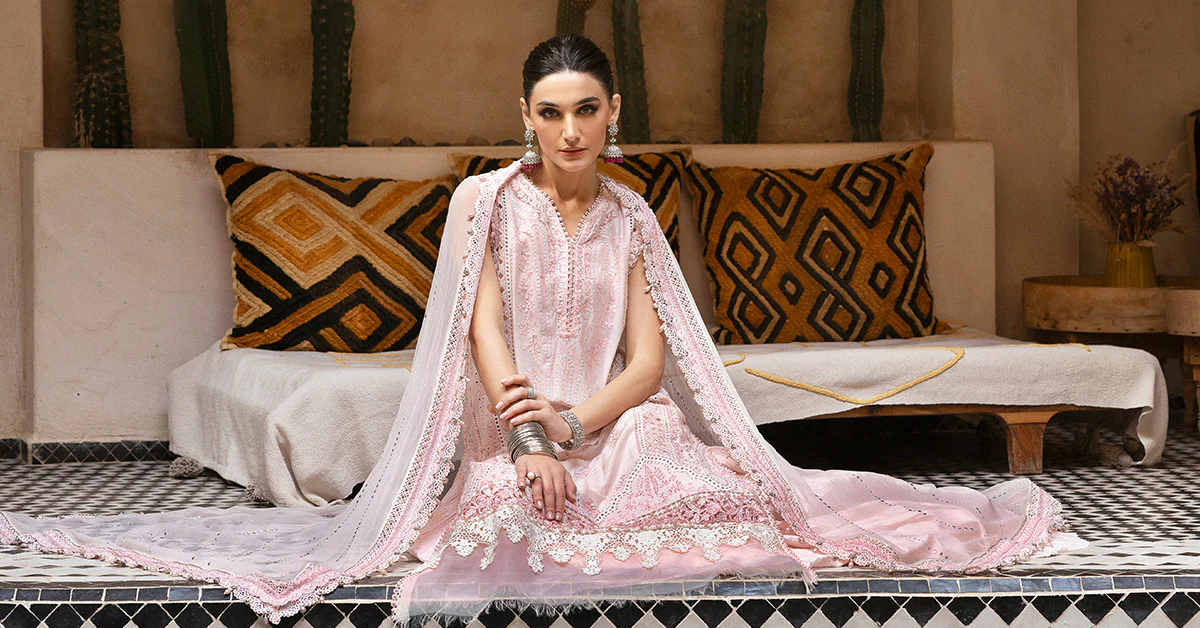 3 Piece Unstitched Embroidered Lawn Suit | D-2511-A - Image 6