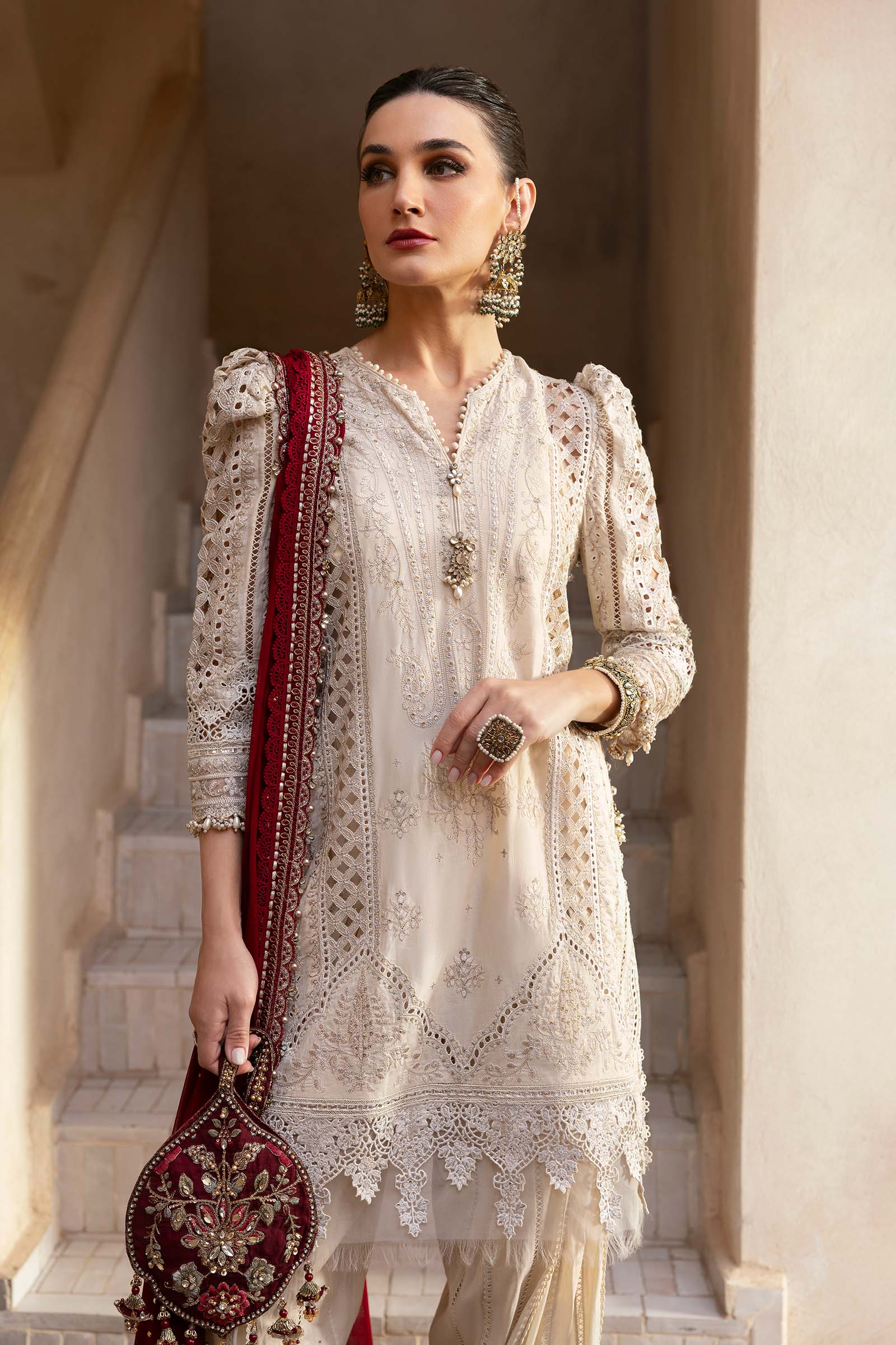 3 Piece Unstitched Embroidered Lawn Suit | D-2511-B - Image 2