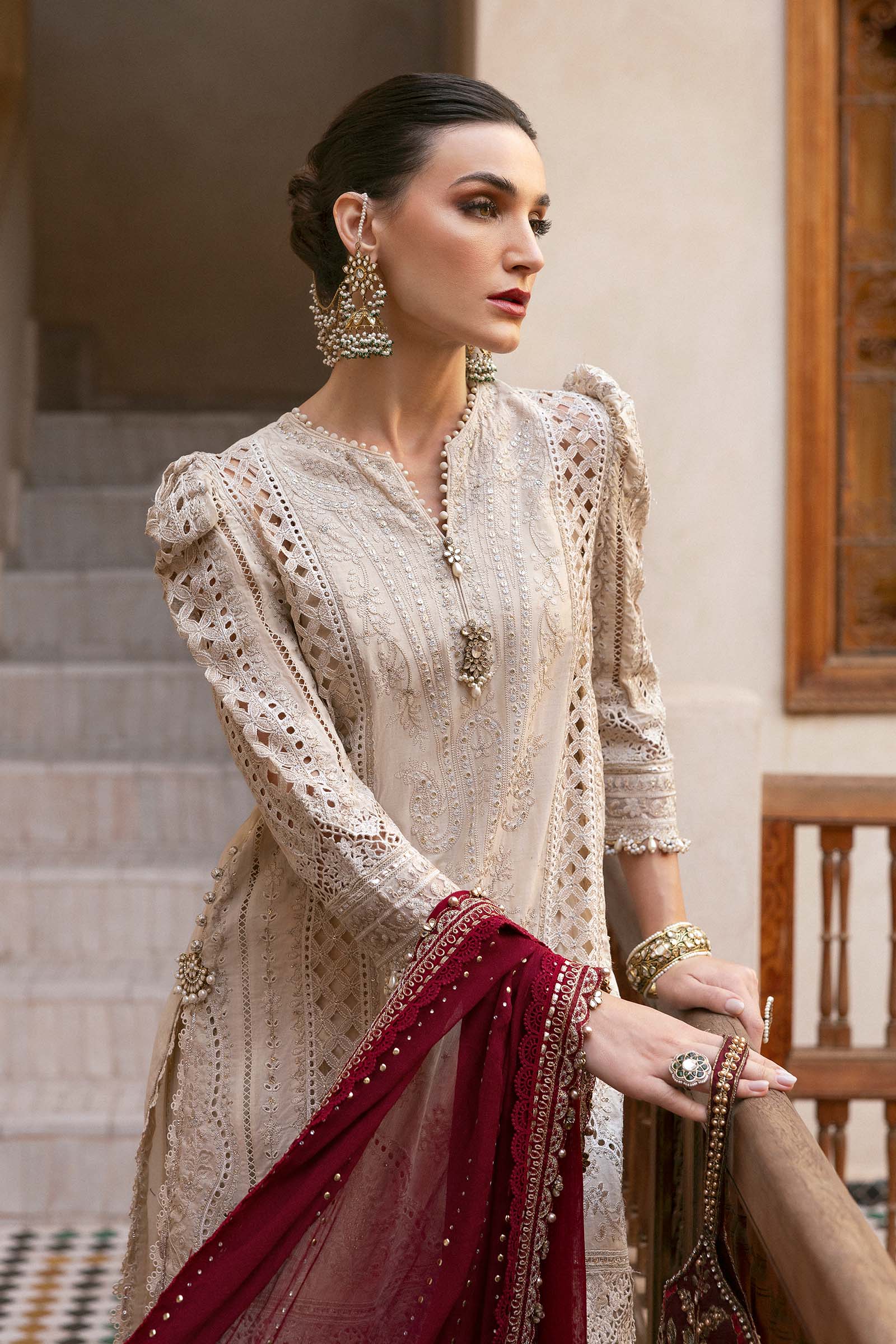 3 Piece Unstitched Embroidered Lawn Suit | D-2511-B - Image 3