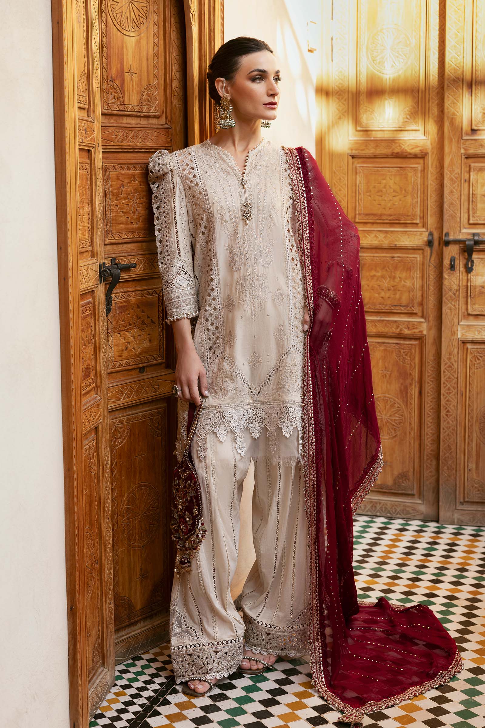 3 Piece Unstitched Embroidered Lawn Suit | D-2511-B - Image 5