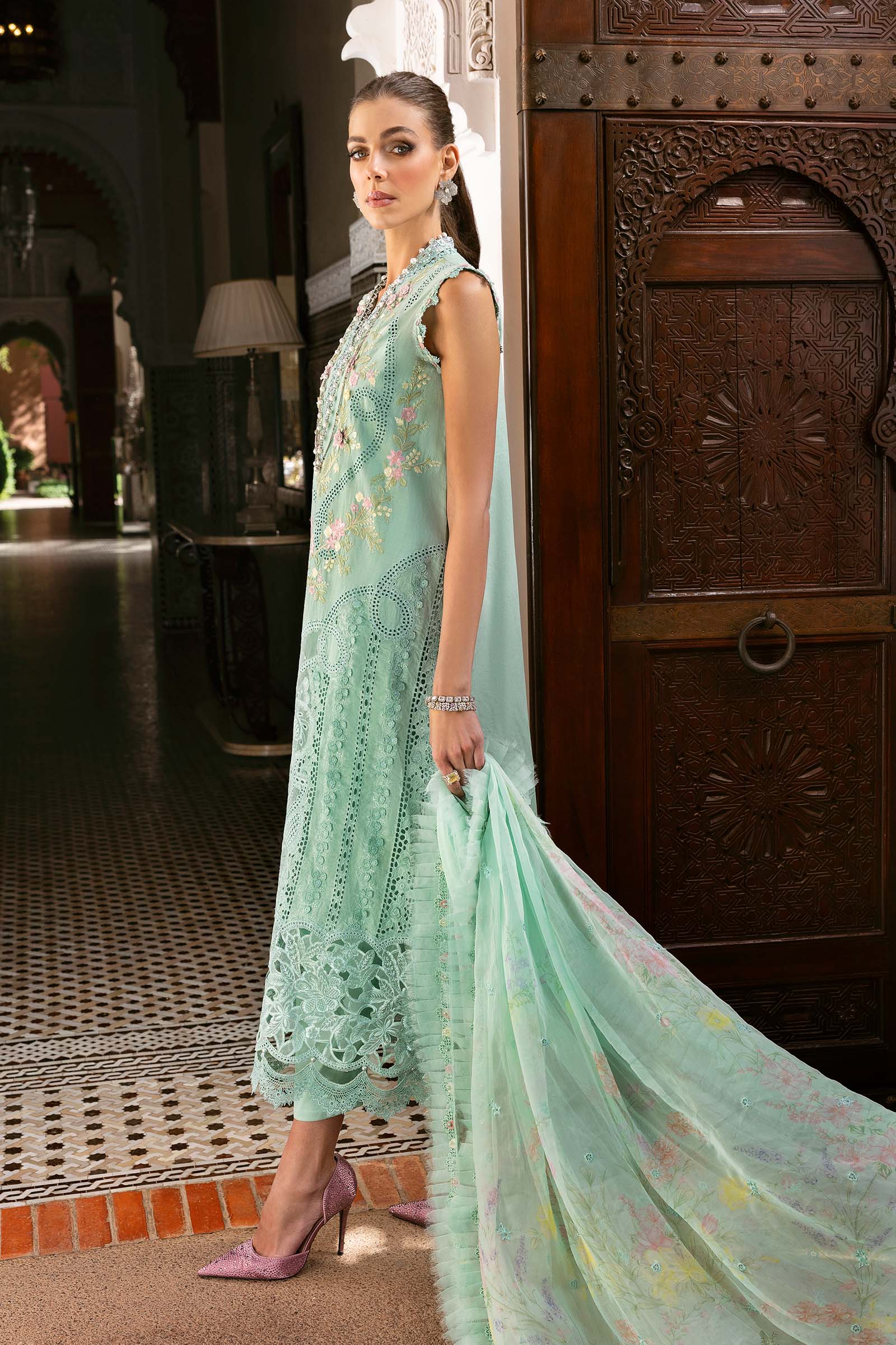 3 Piece Unstitched Embroidered Lawn Suit | D-2514-A - Image 7