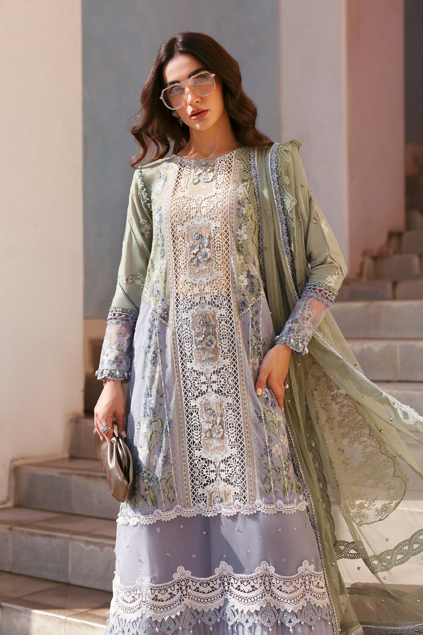 3 Piece Unstitched Embroidered Lawn Suit - Image 2