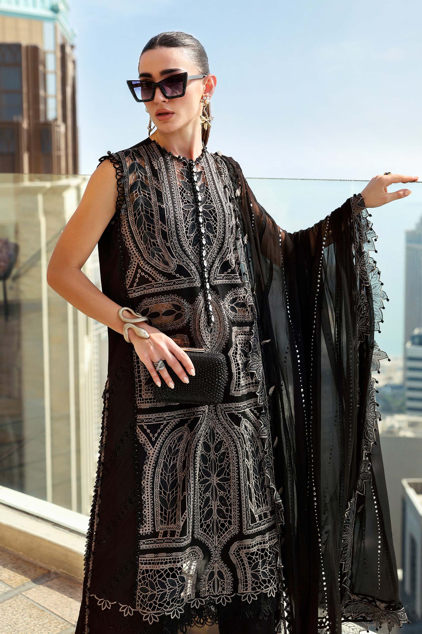 3 Piece Unstitched Embroidered Lawn Suit - Image 2