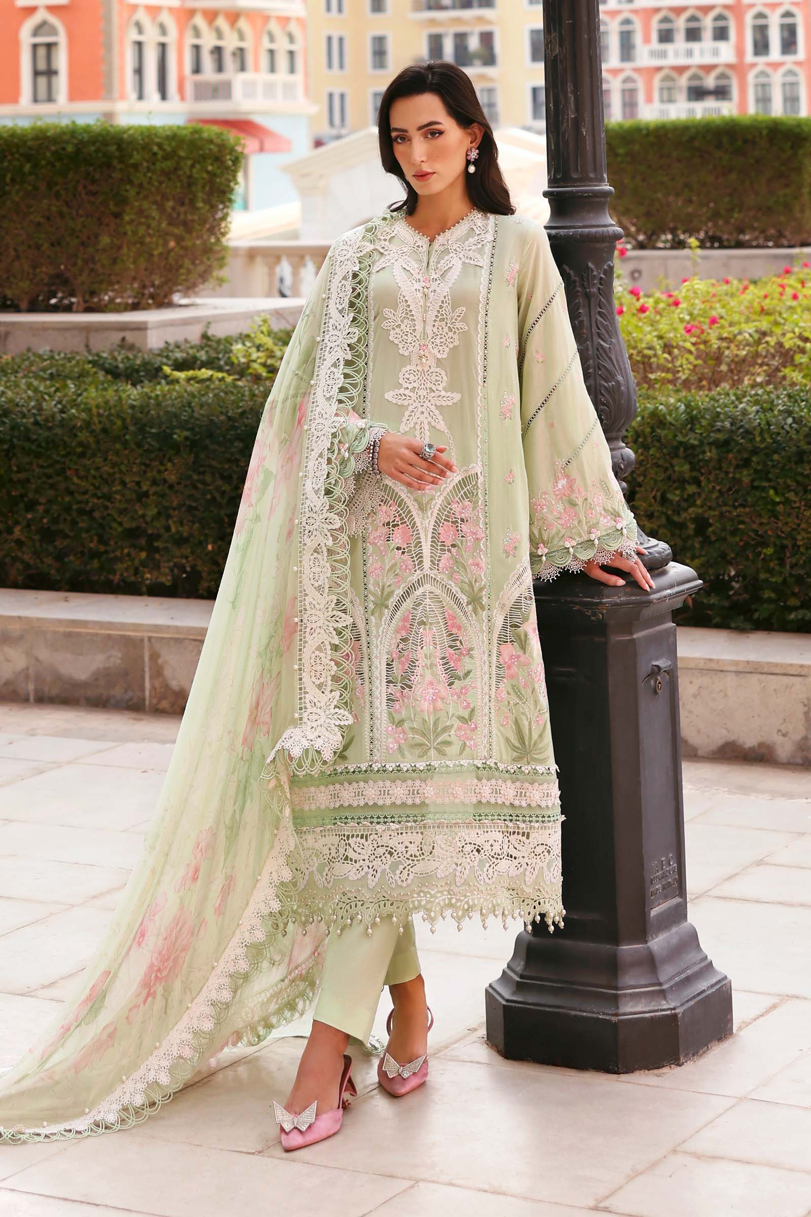 3 Piece Unstitched Embroidered Lawn Suit - Image 3
