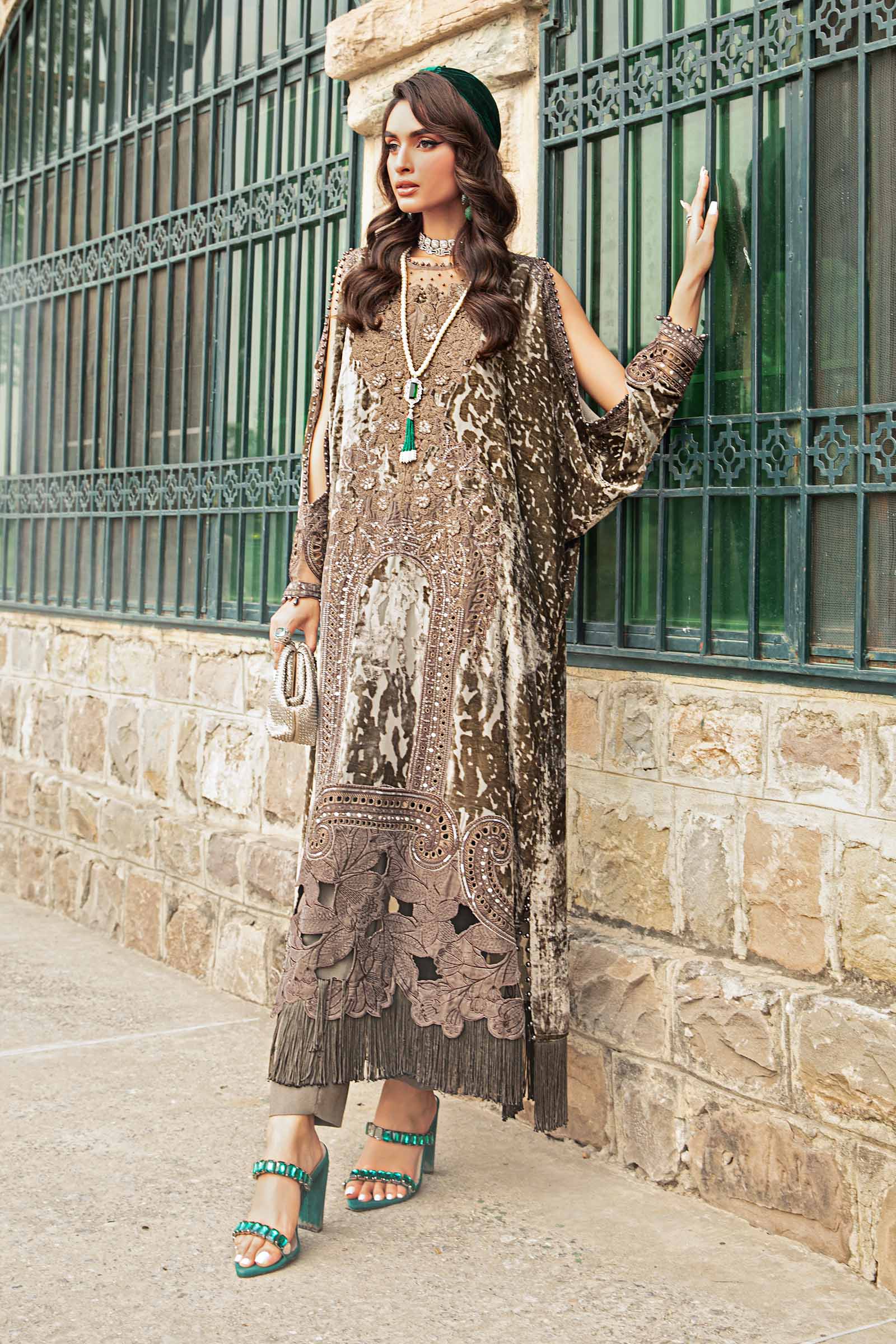 3 Piece Unstitched Embroidered Palachi Suit | DL-1201 - Image 7