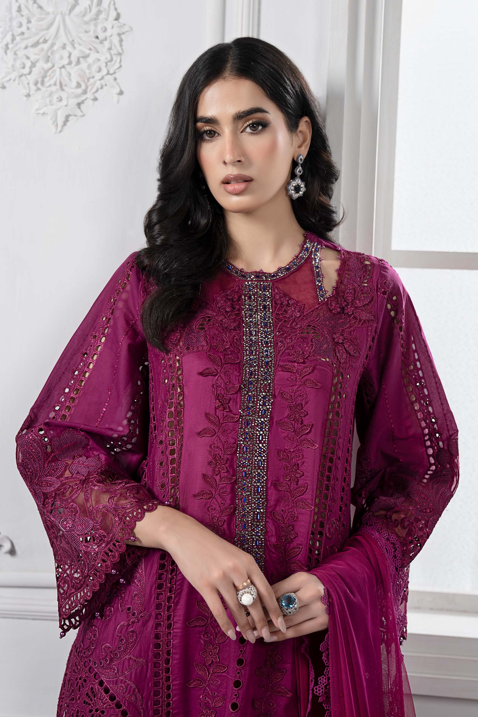 3 Piece Embroidered Lawn Suit | DS-2502-B - Image 2