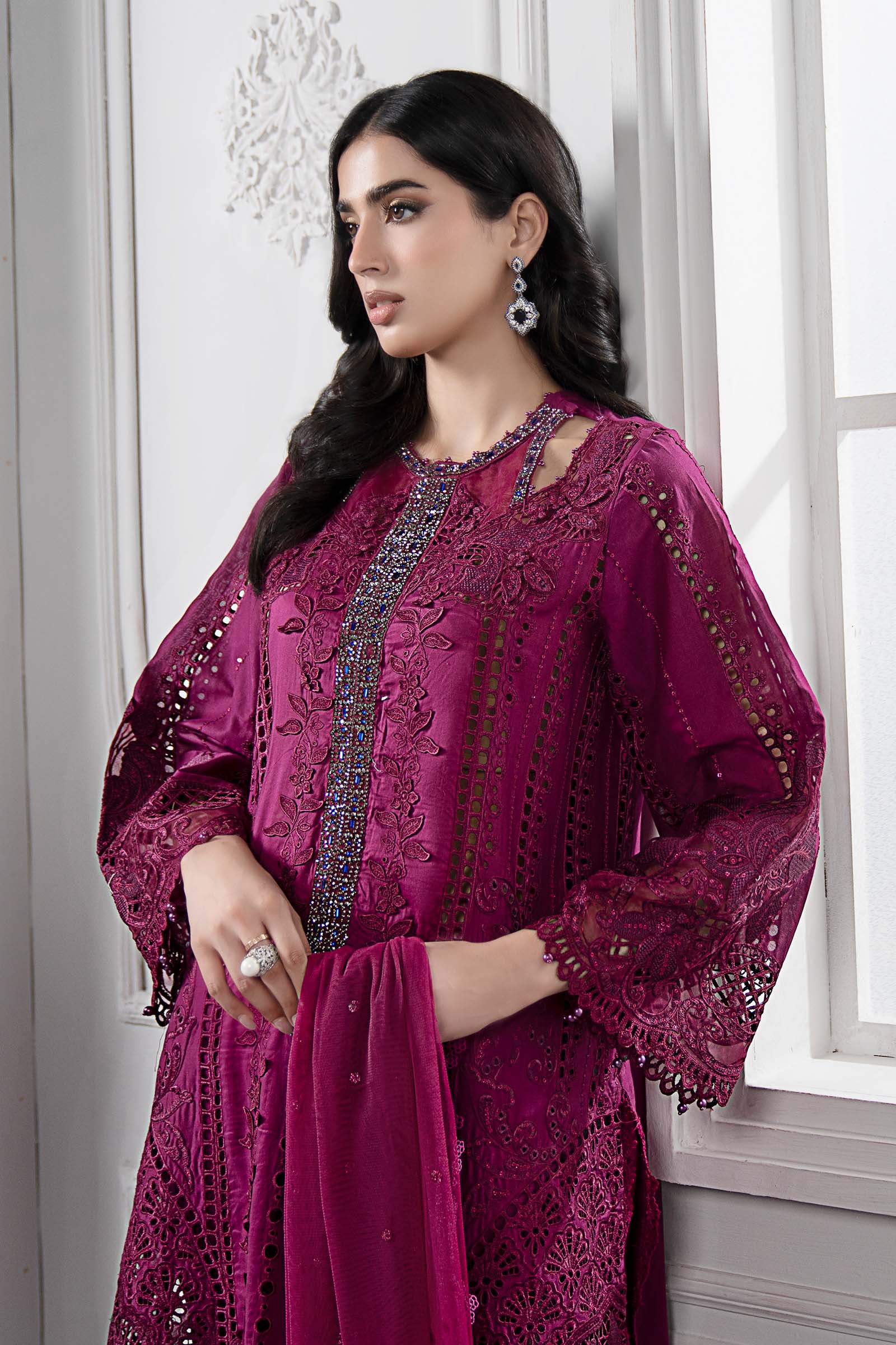 3 Piece Embroidered Lawn Suit | DS-2502-B - Image 3