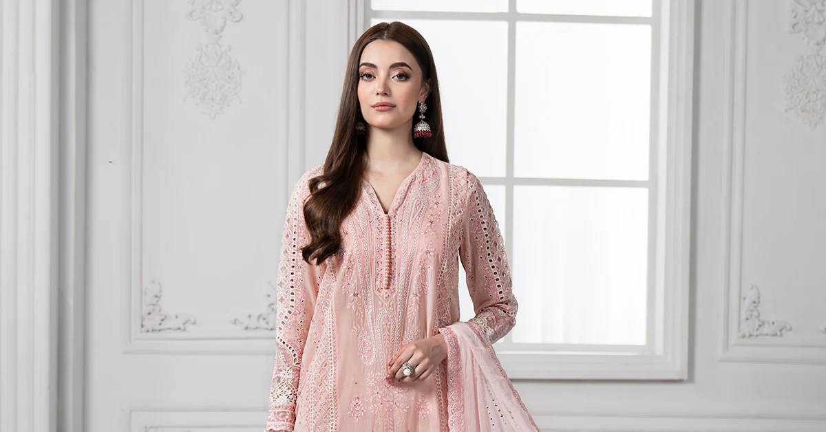 3 Piece Embroidered Lawn Suit | DS-2511-A - Image 8