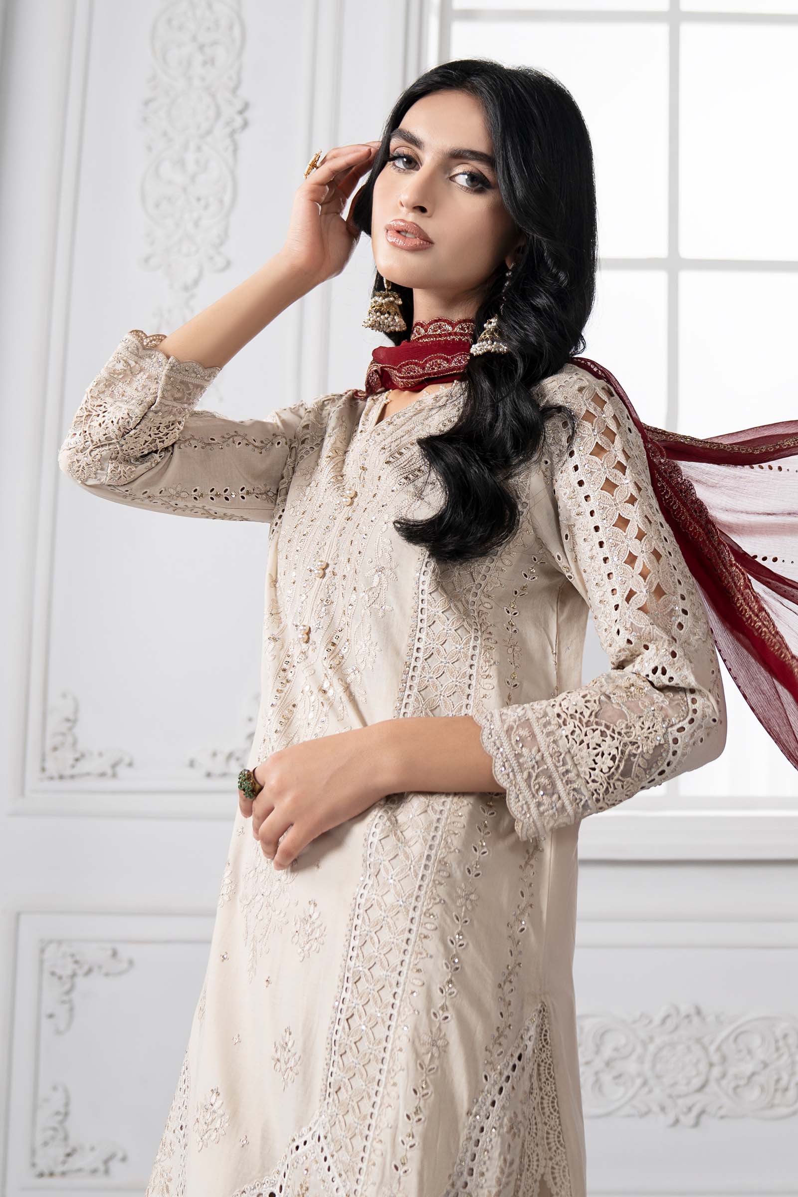 3 Piece Embroidered Lawn Suit | DS-2511-B - Image 3