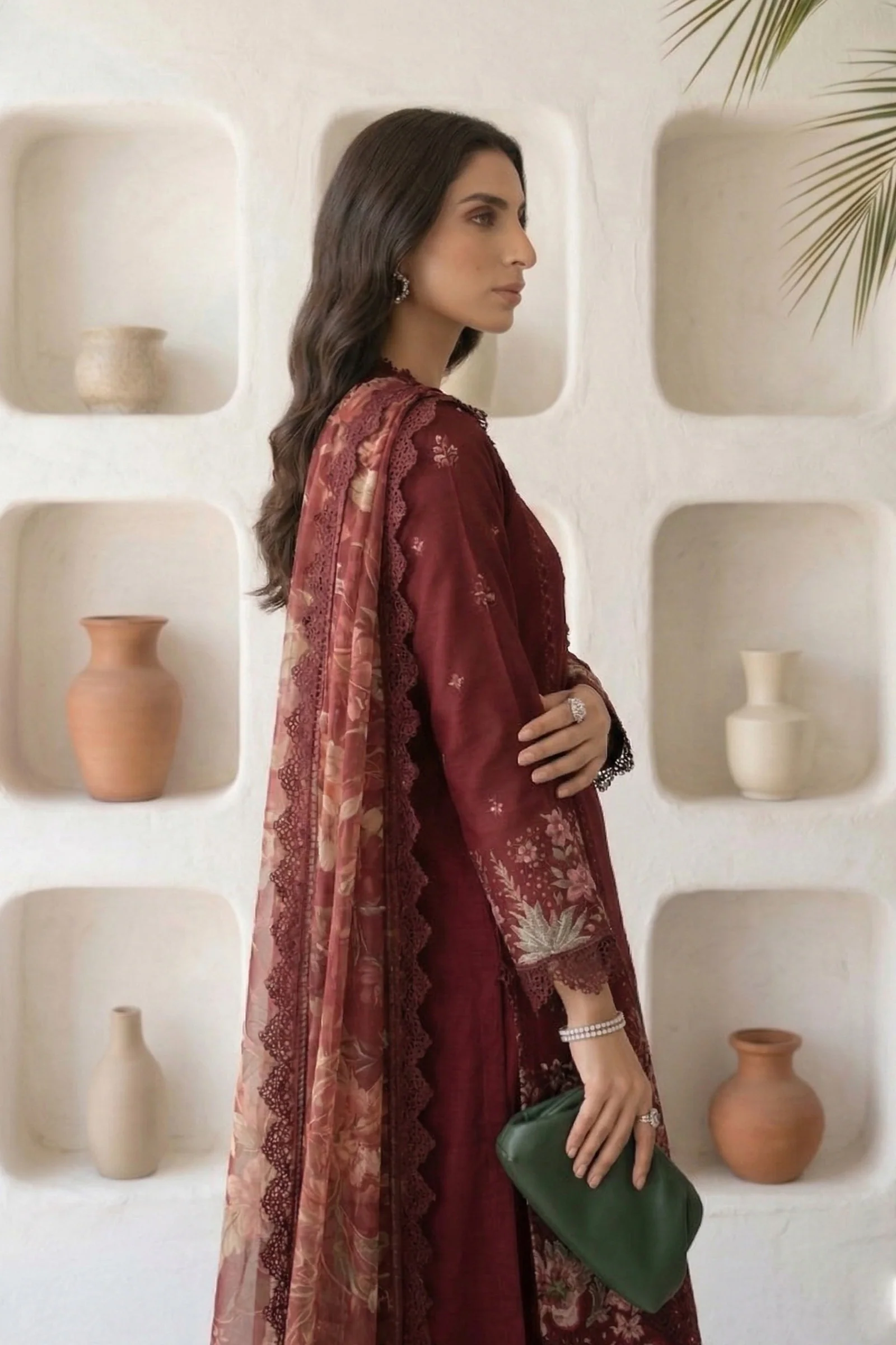3 Piece Embroidered Lawn Suit - Image 3