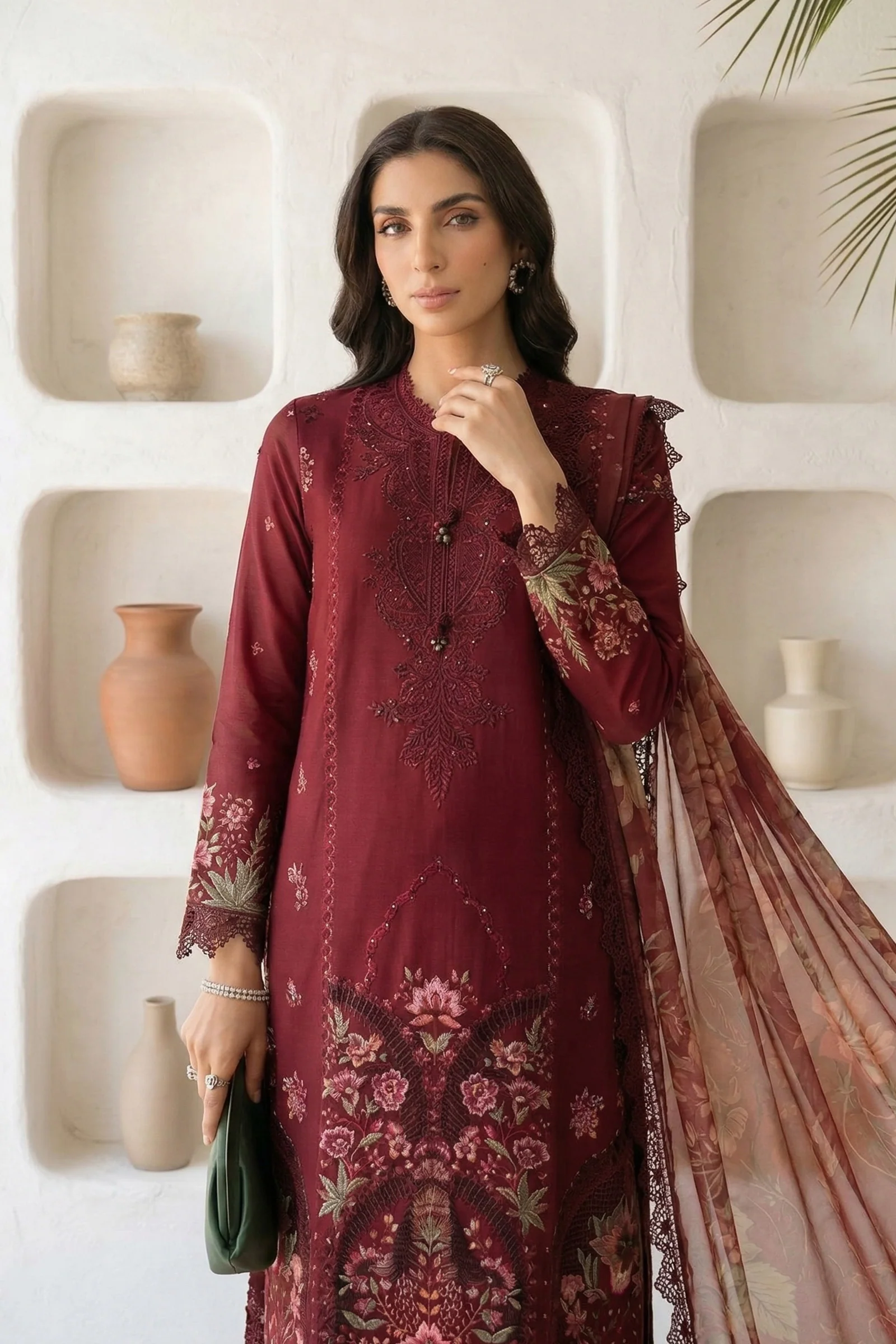 3 Piece Embroidered Lawn Suit - Image 4